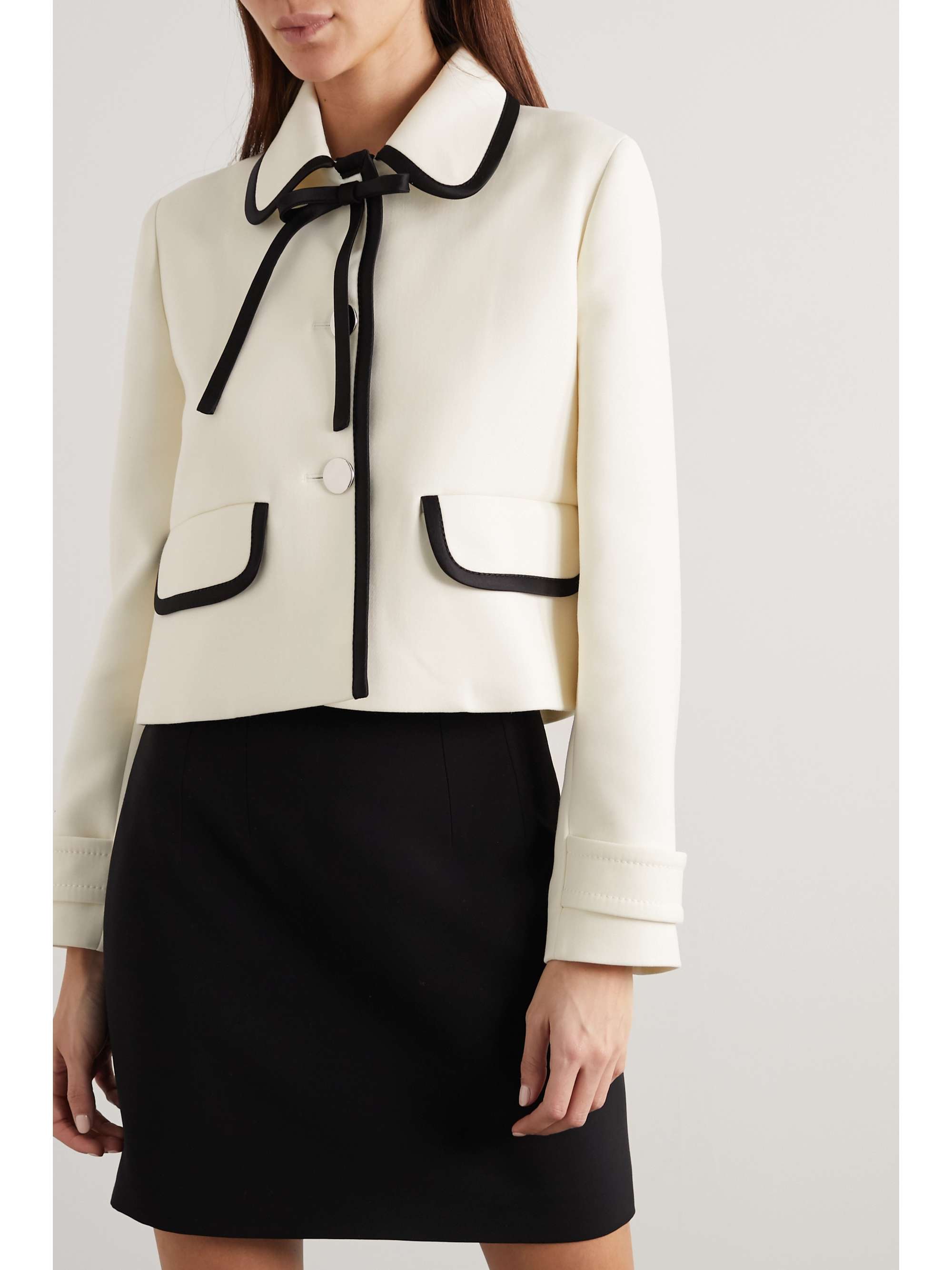 PRADA Satin-trimmed wool blazer