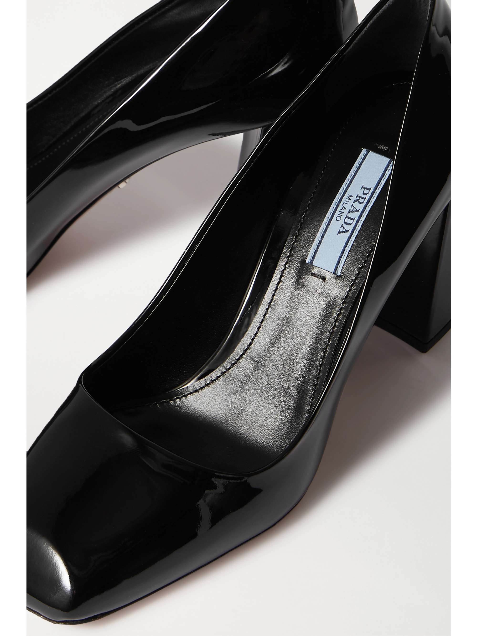 prada black patent leather pumps