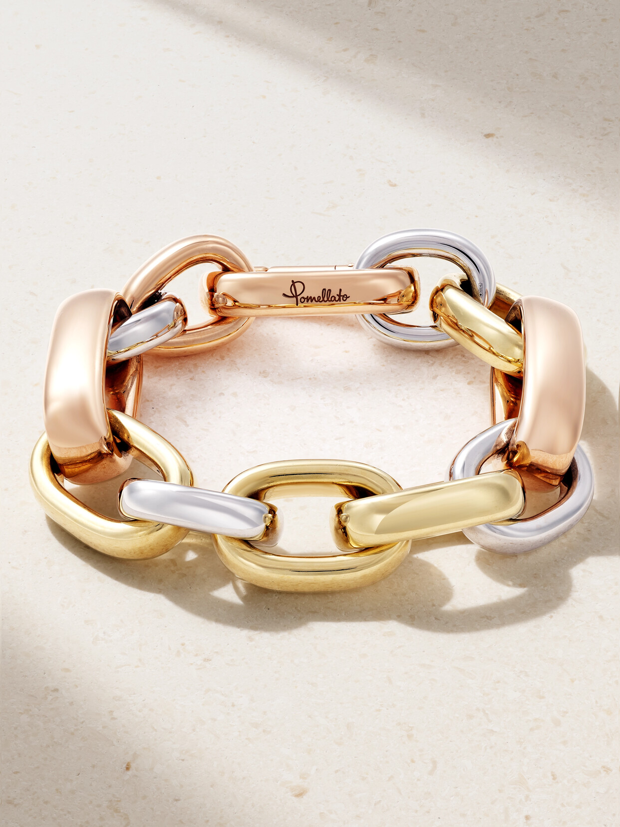 Pomellato Iconica 18-karat Yellow And Rose Gold And Rhodium-plated Bracelet