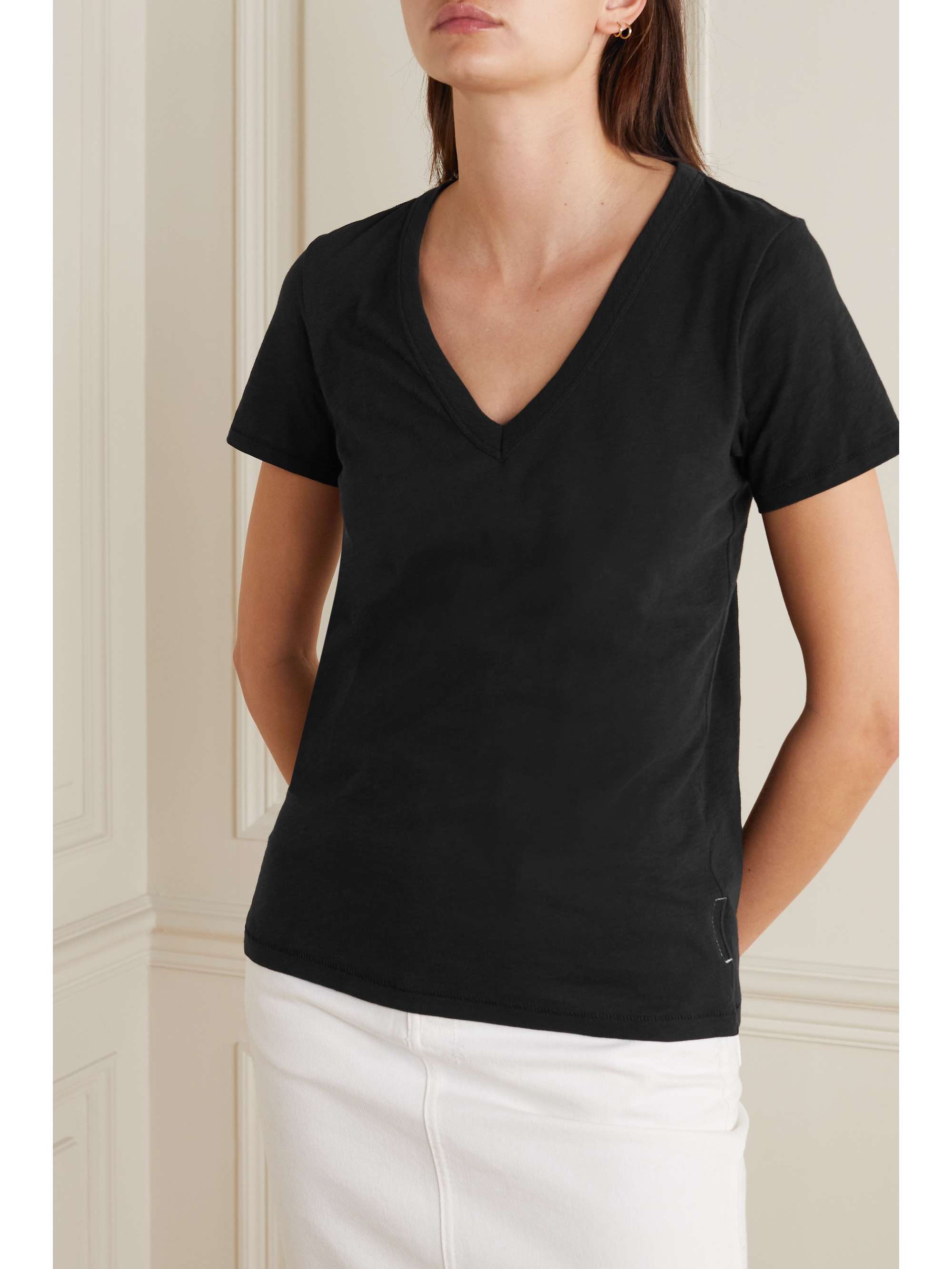 RAG & BONE The Vee slub Pima cotton-jersey T-shirt