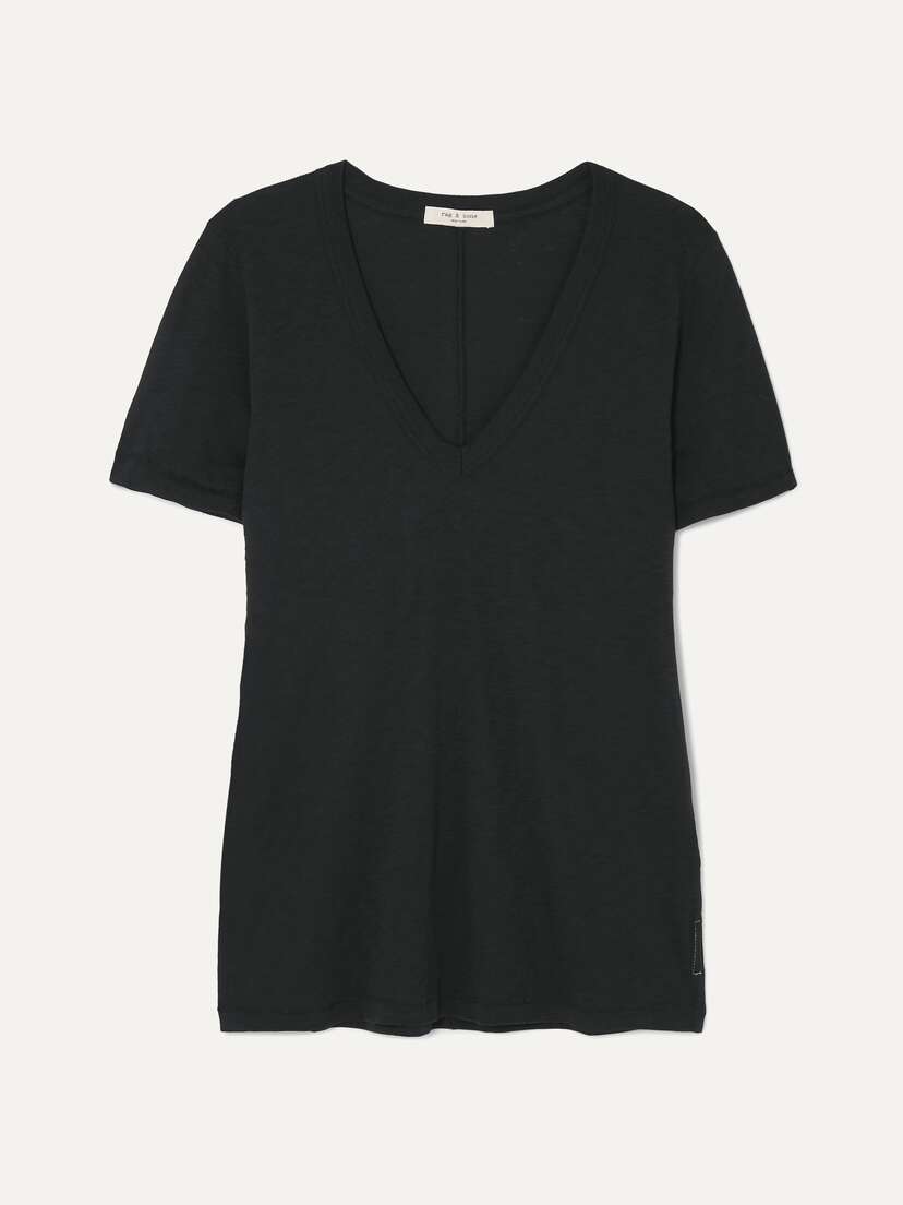 rag & bone The Vee Slub Pima Cotton-jersey T-shirt