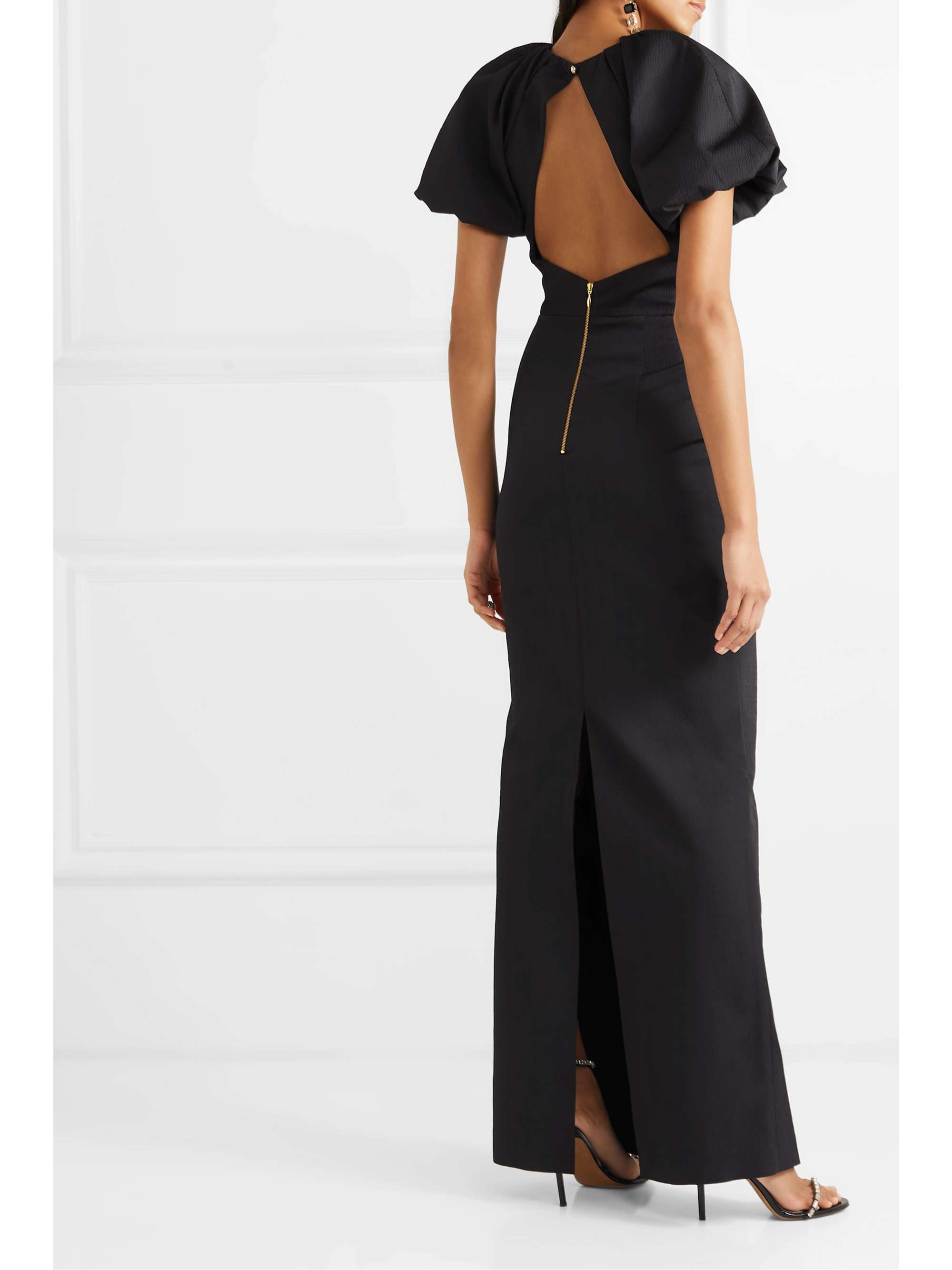 REBECCA VALLANCE Winslow open-back cloqué gown