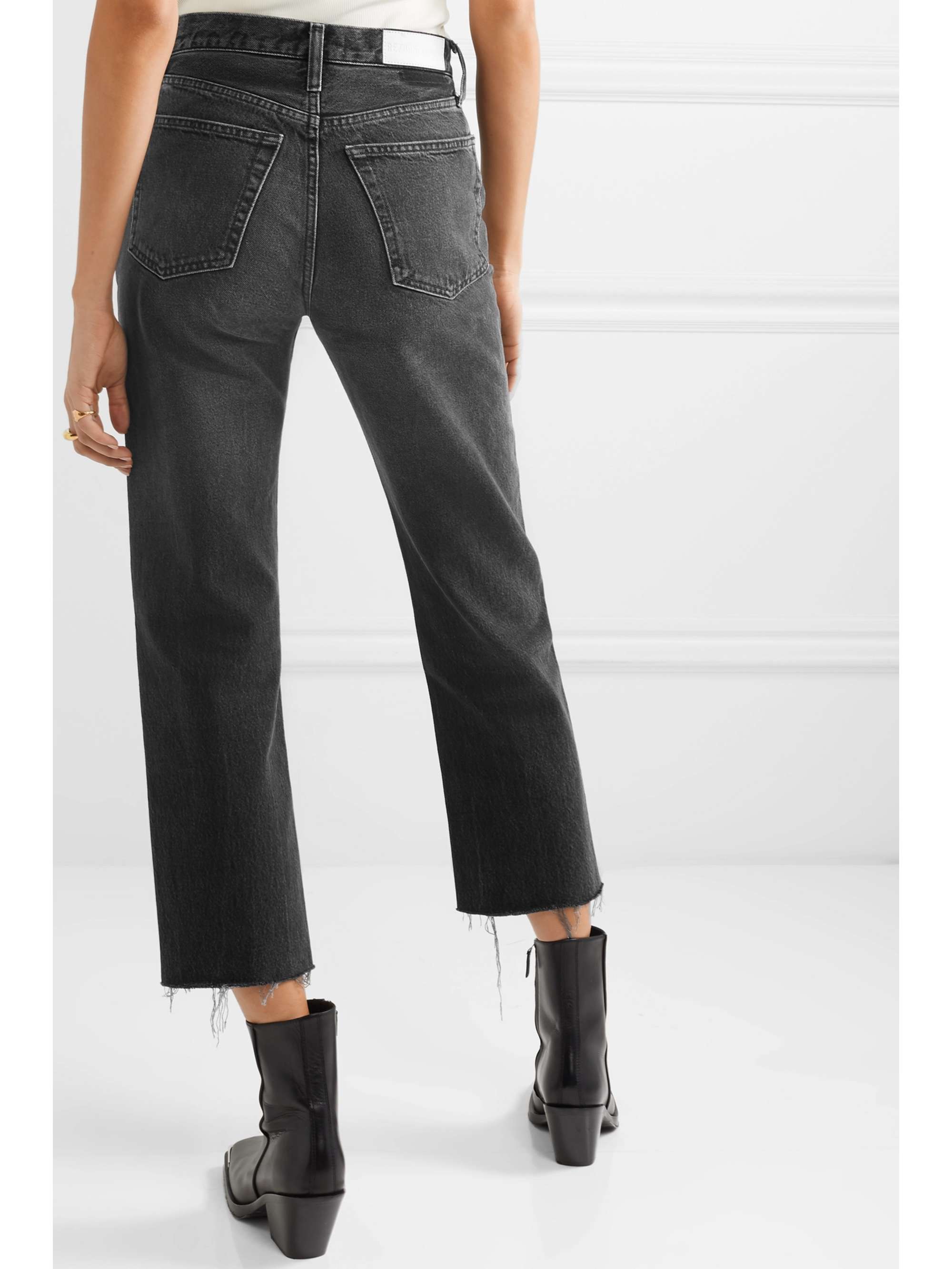 RE/DONE Originals Stove Pipe cropped high-rise straight-leg jeans
