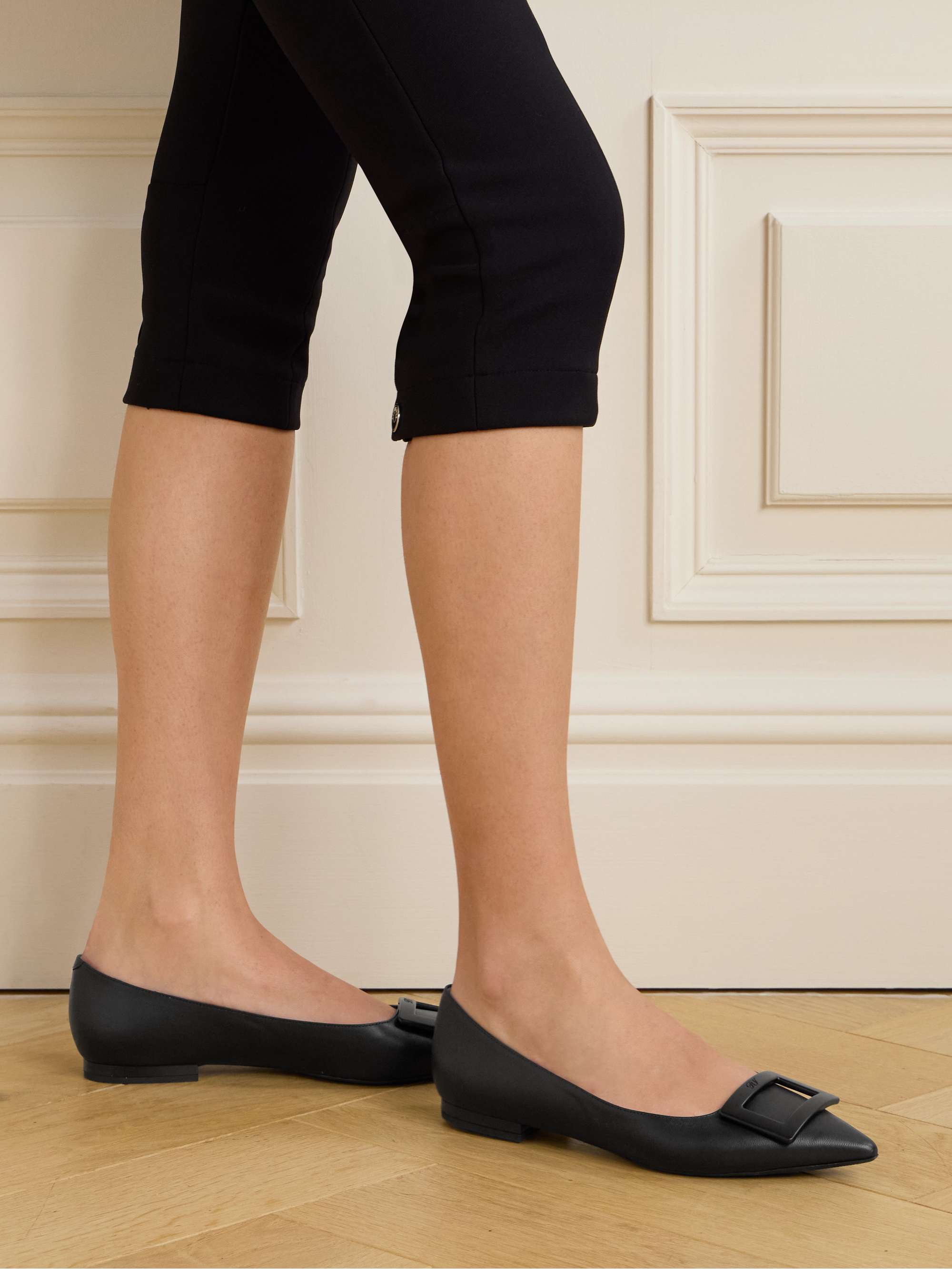Gommettine buckled leather ballet flats