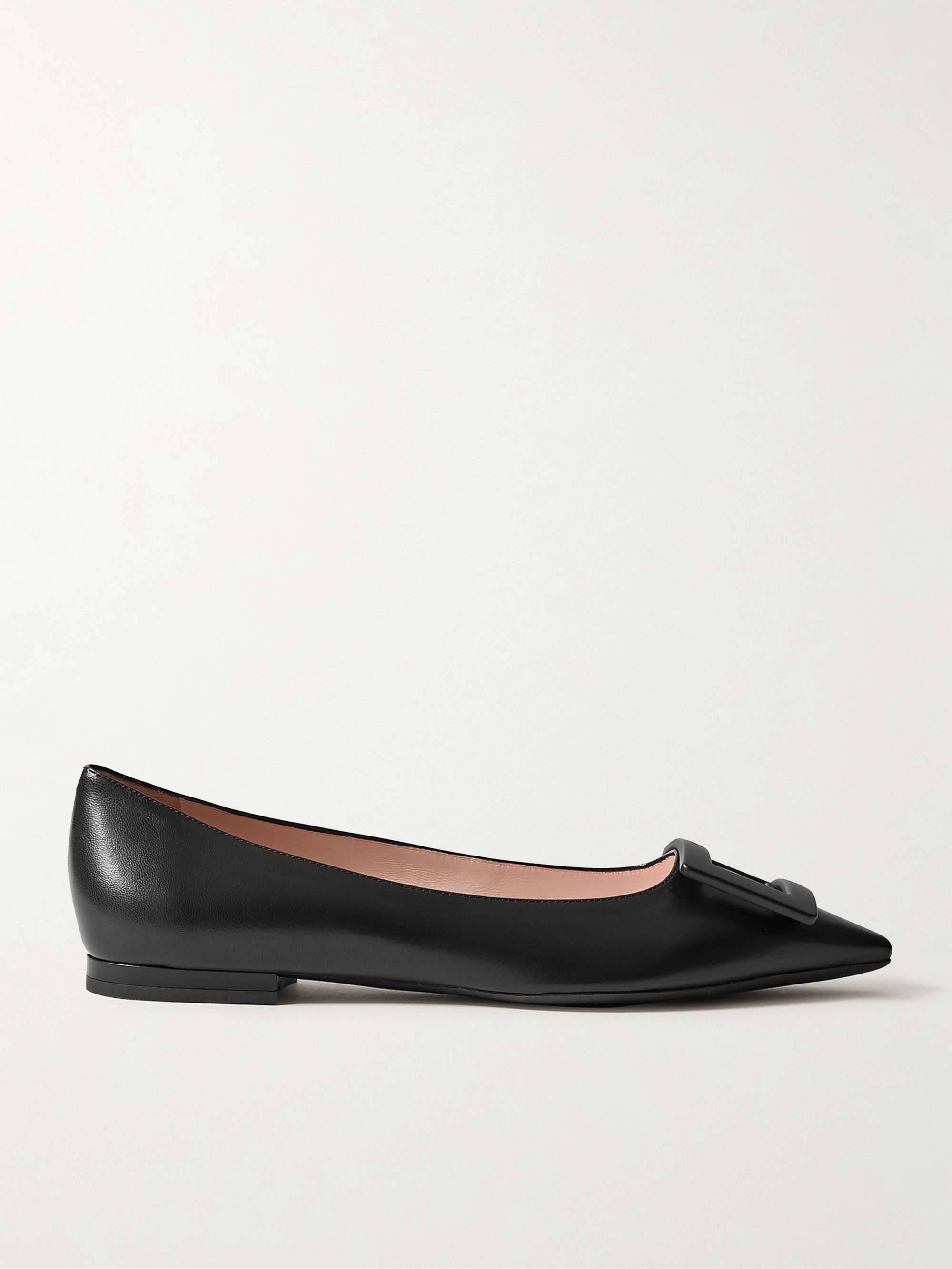 ROGER VIVIER Gommettine buckled leather ballet flats | NET-A-PORTER