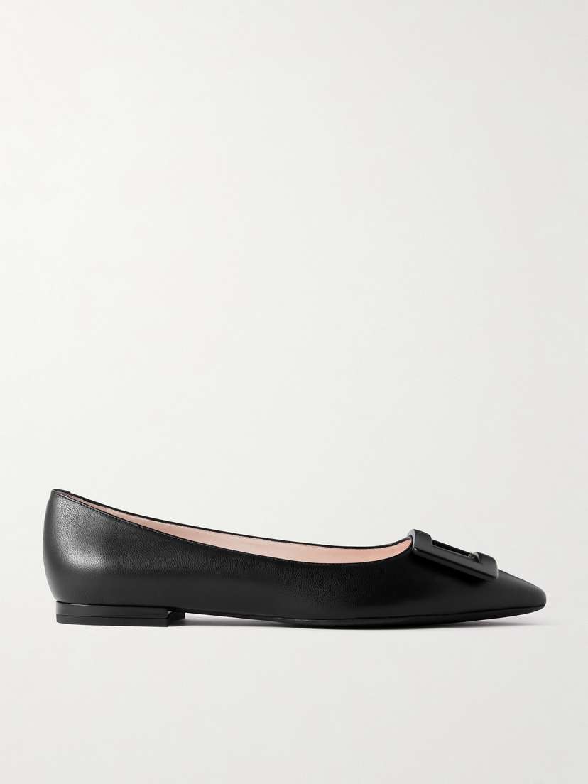 Roger Vivier Gommettine Buckled Leather Ballet Flats