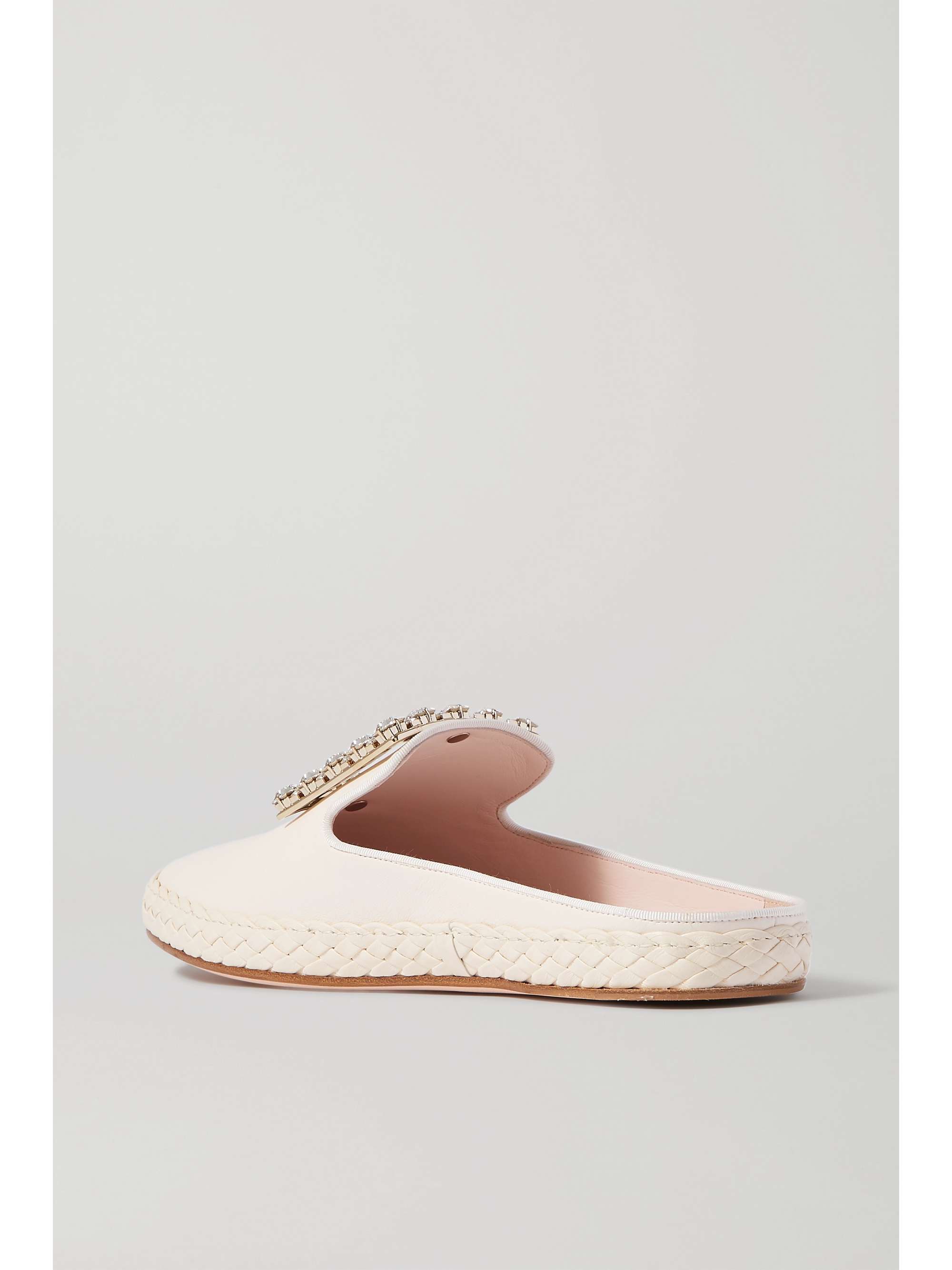 ROGER VIVIER RV Lounge Slippers aus Leder mit Kristallen