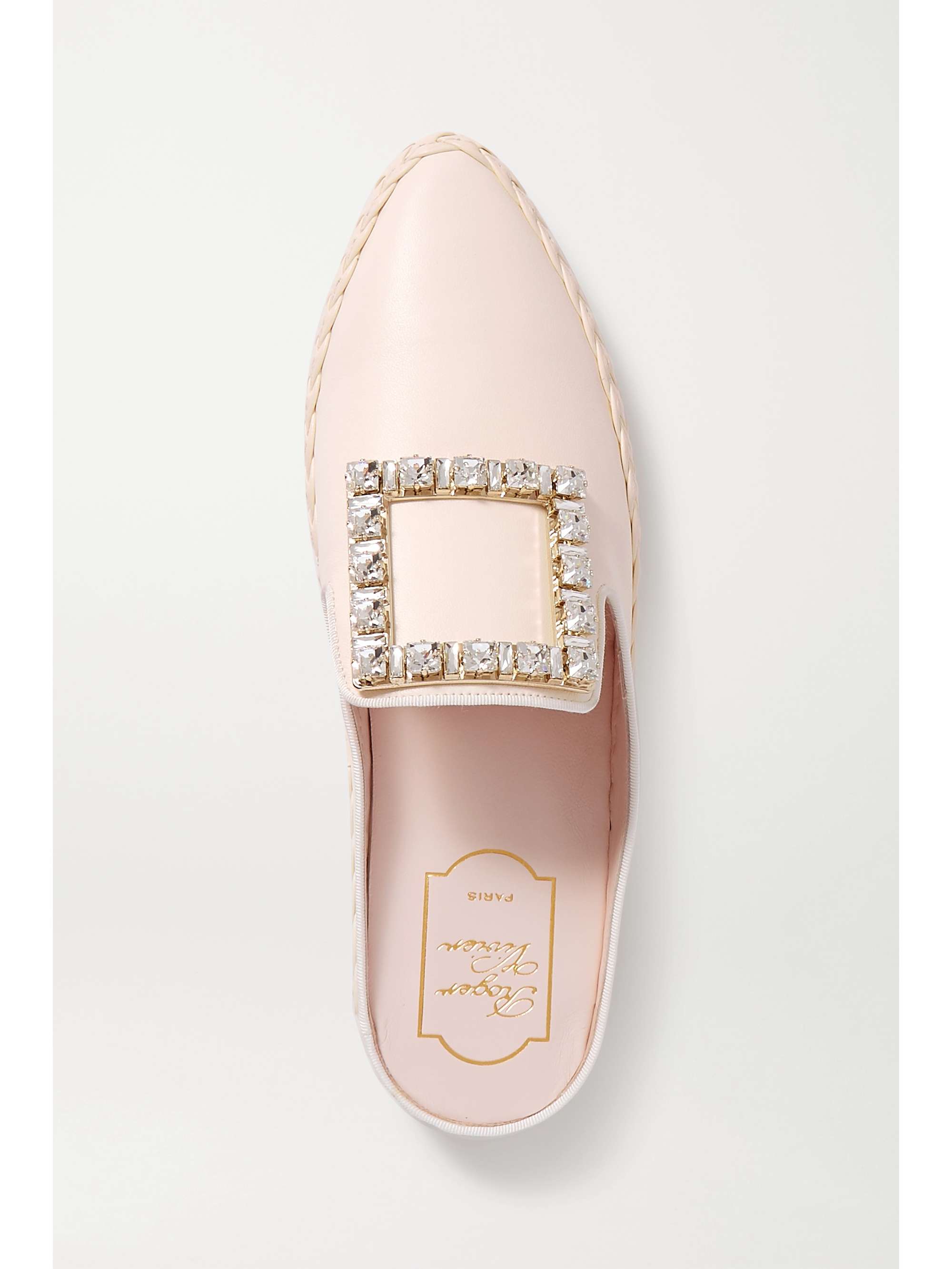 ROGER VIVIER RV Lounge Slippers aus Leder mit Kristallen