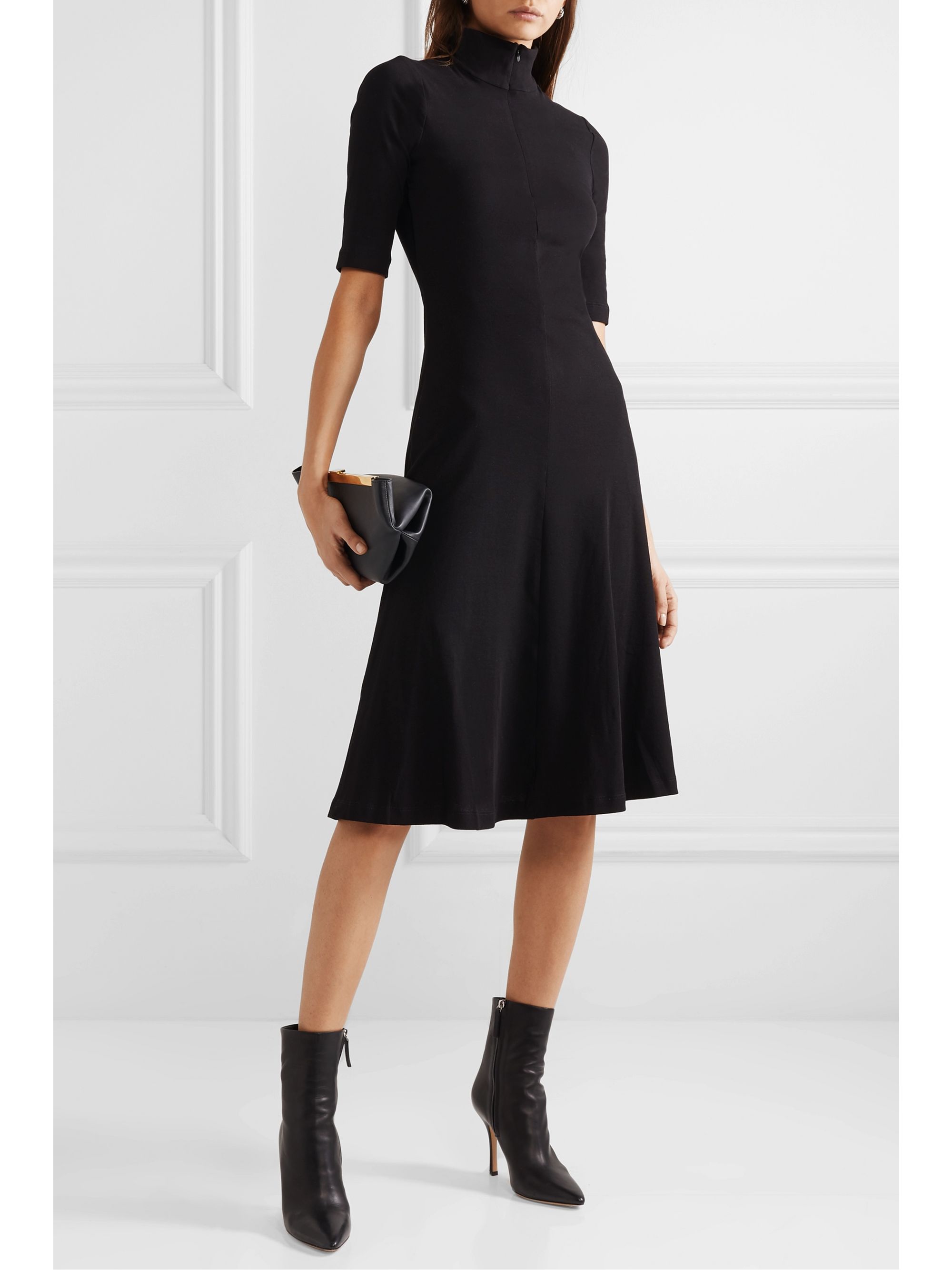 black dress turtleneck