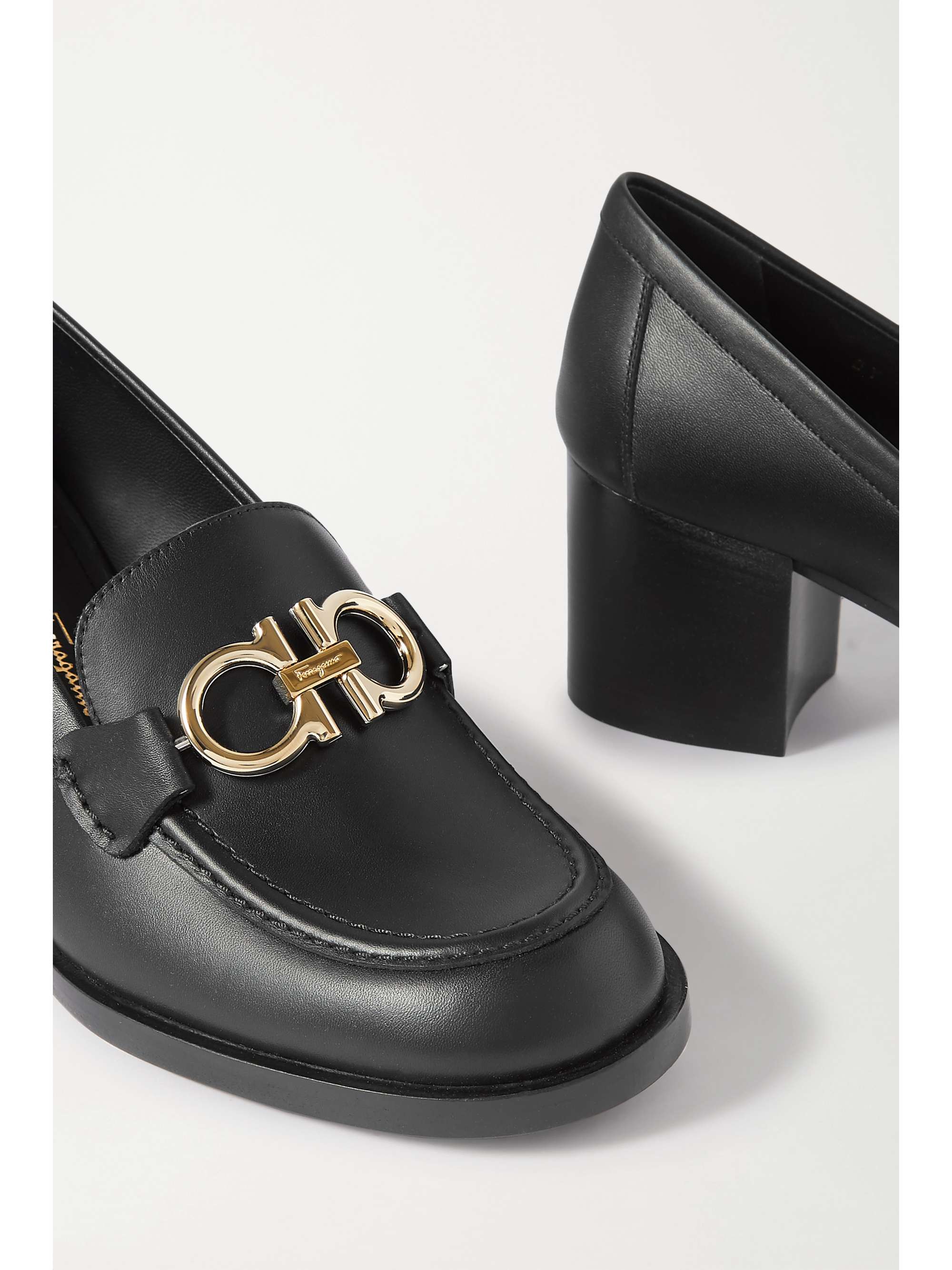 FERRAGAMO Rolo embellished leather loafers
