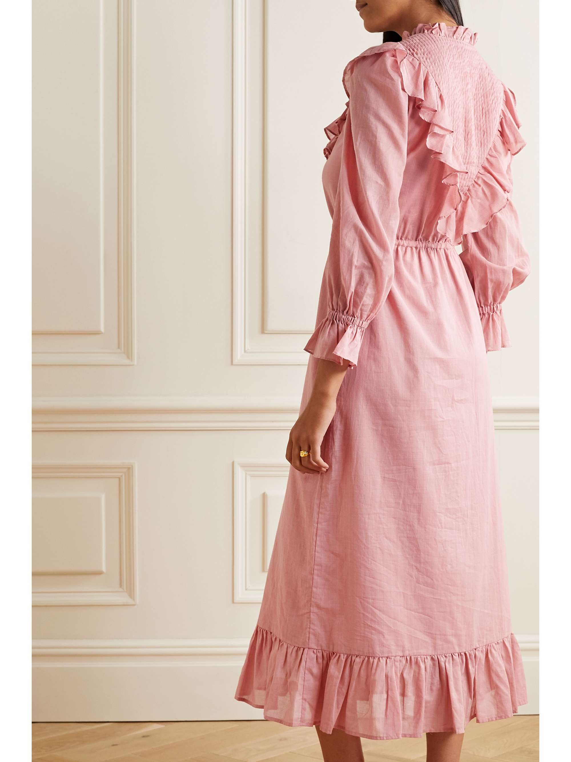 SEA Clara ruffled cotton-voile dress