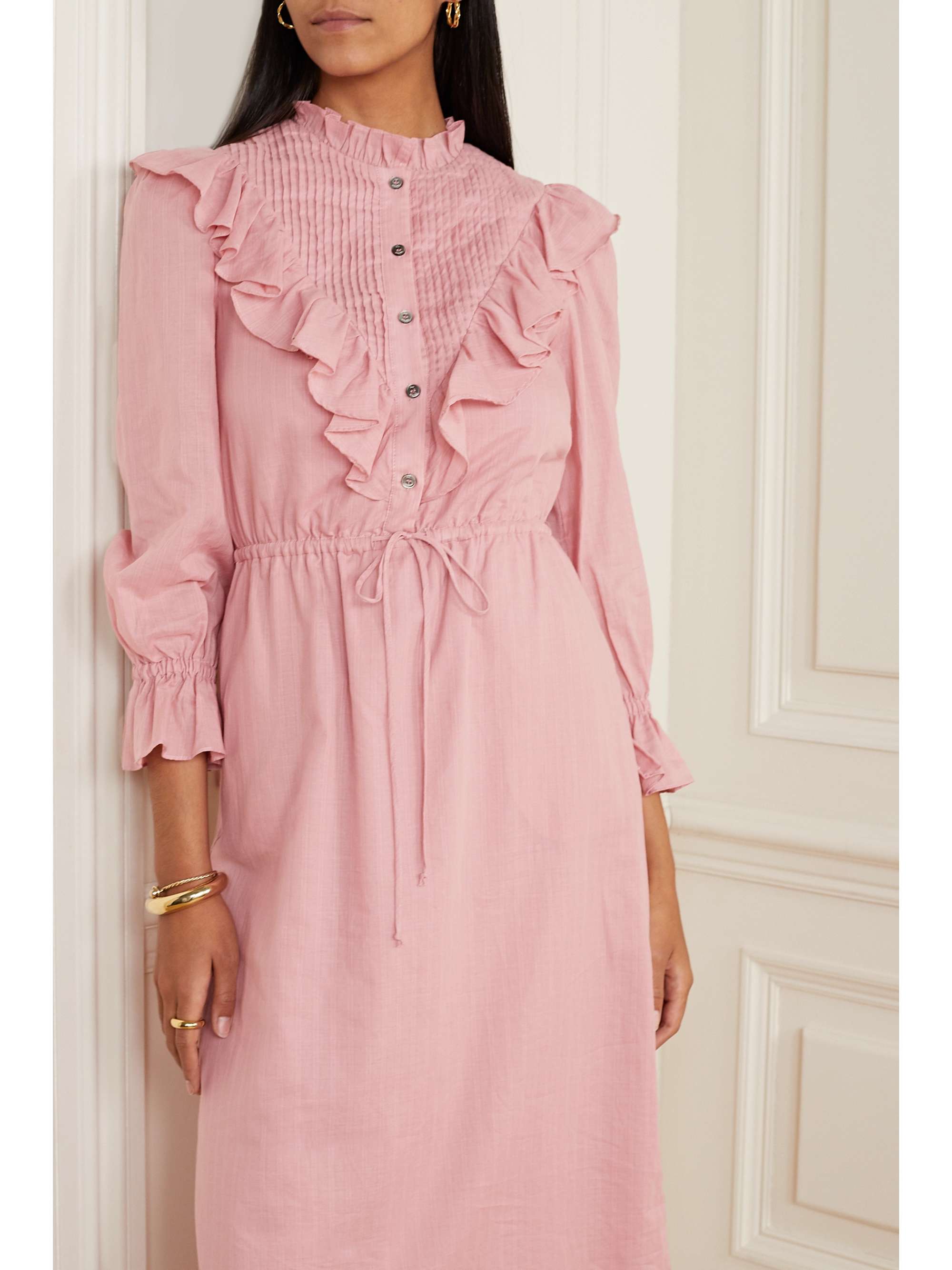 SEA Clara ruffled cotton-voile dress