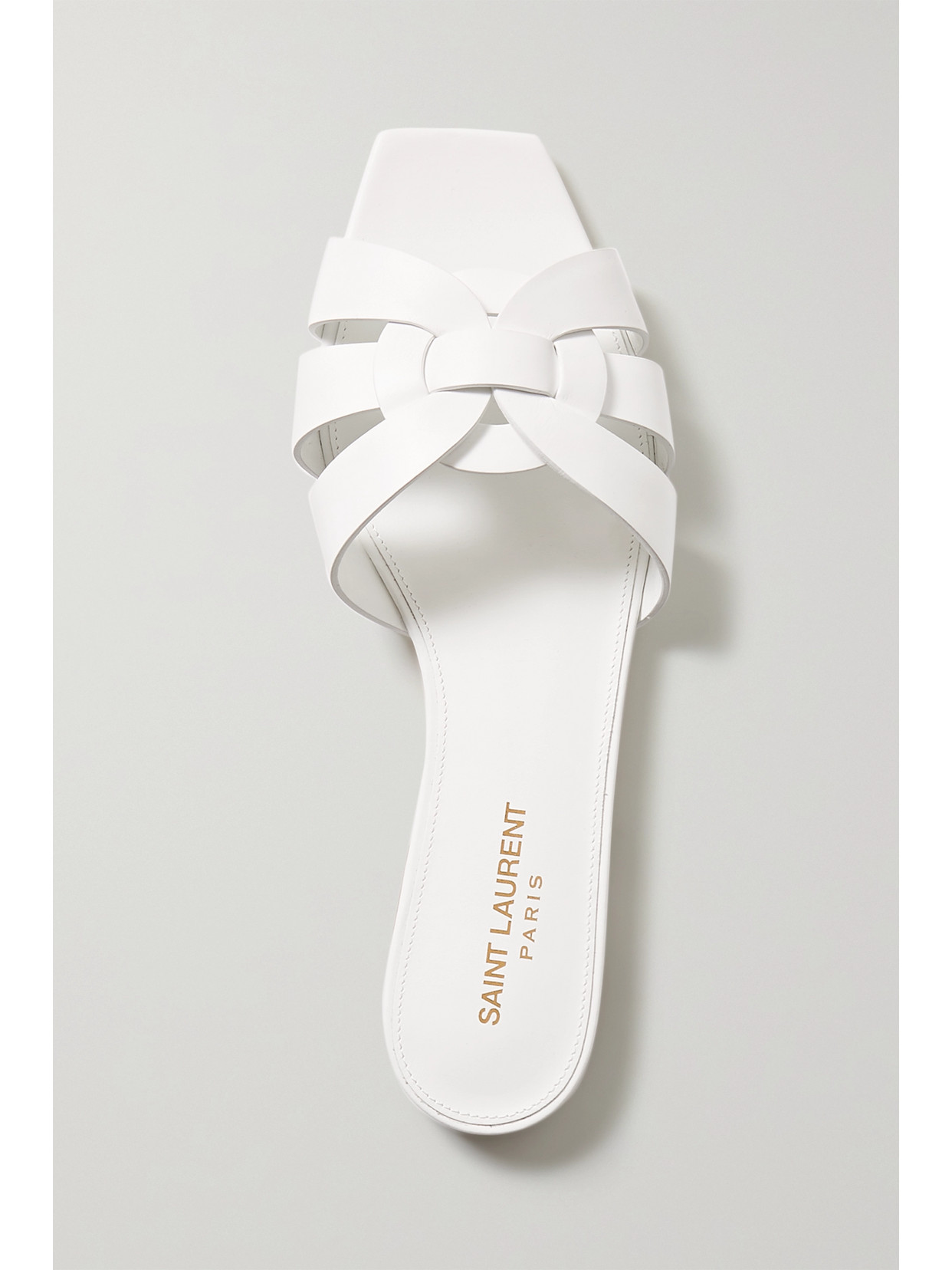 Saint Laurent Tribute Nu Pieds 05 Slide Sandals In White