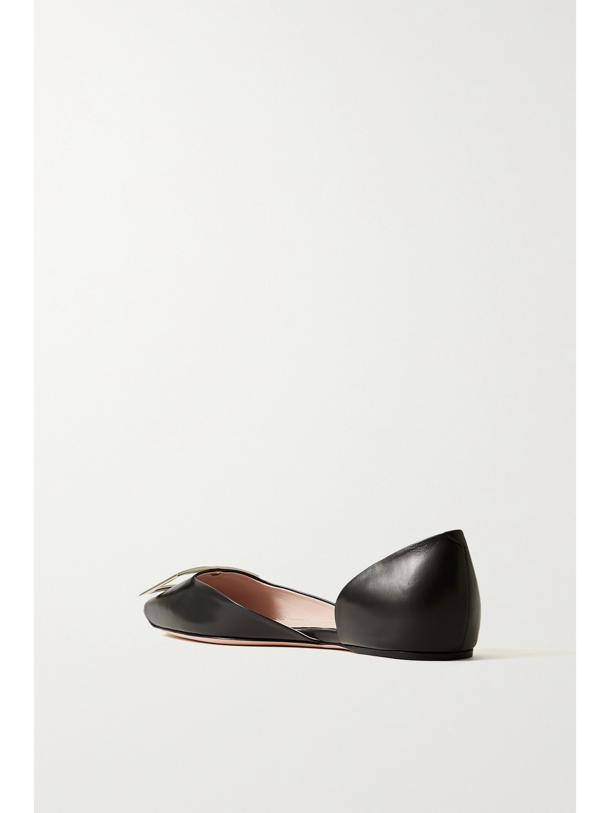 Roger Vivier Trompette D'orsay Leather Ballet Flats In Black