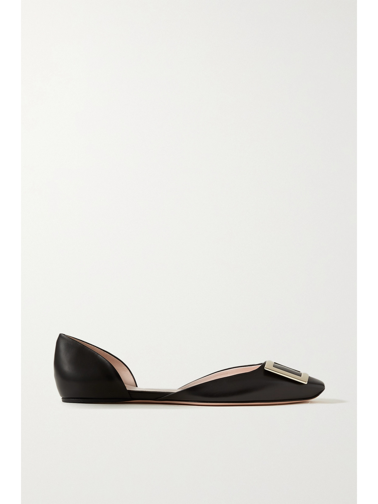 Roger Vivier Trompette D'orsay Leather Ballet Flats In Black