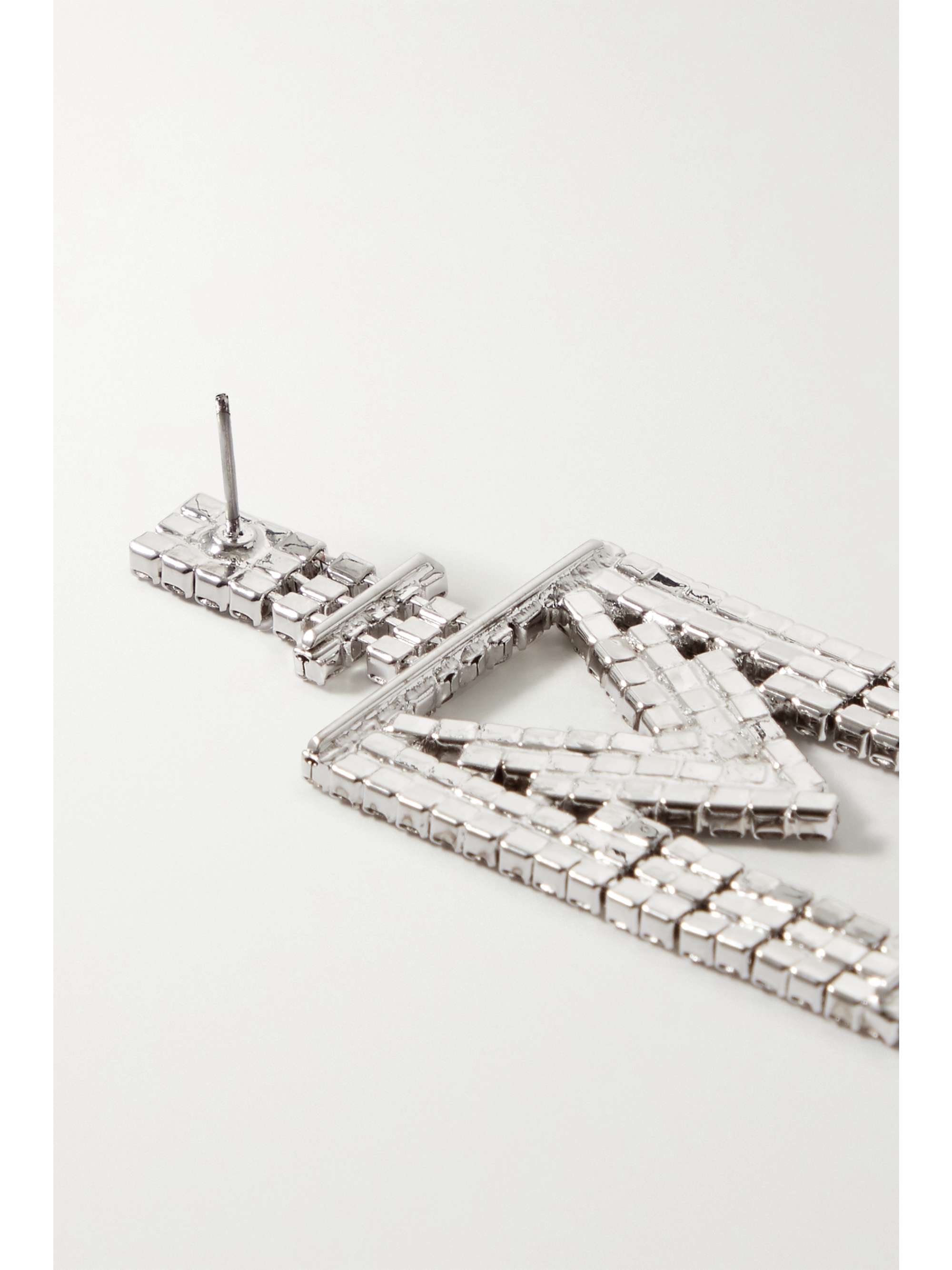 RETROFÊTE Alphabet rhodium-plated crystal single earring