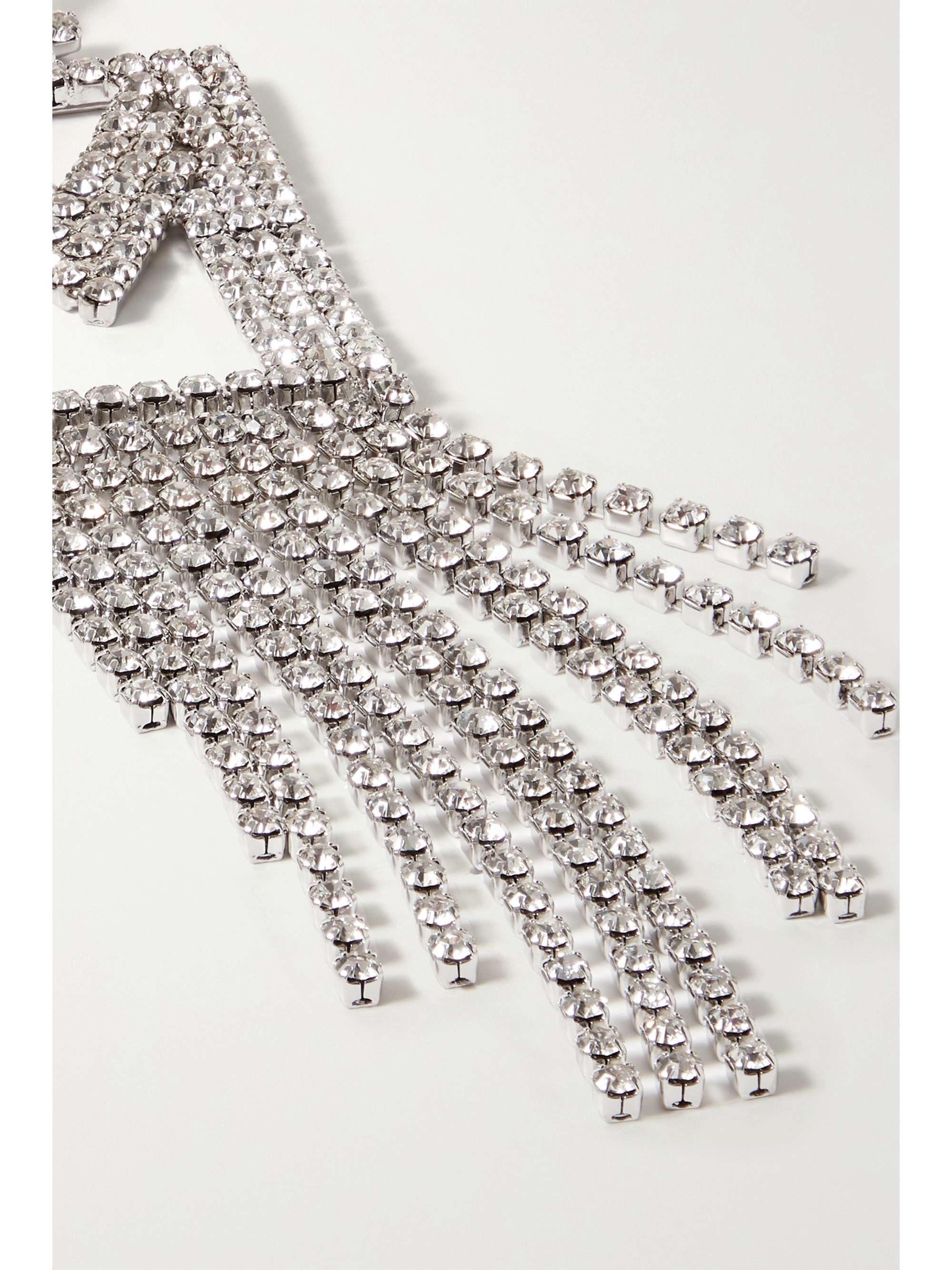 RETROFÊTE Alphabet rhodium-plated crystal single earring