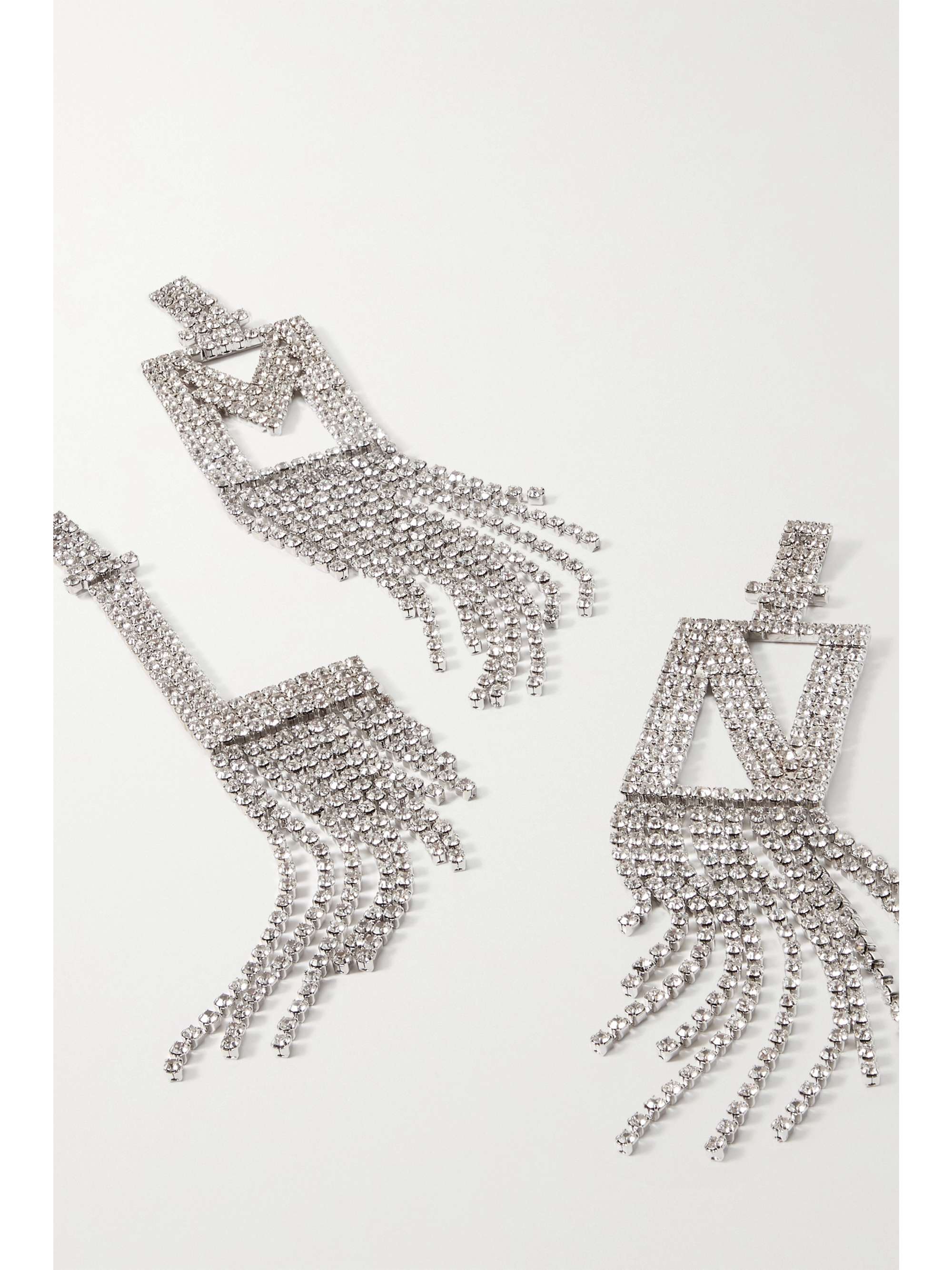 RETROFÊTE Alphabet rhodium-plated crystal single earring