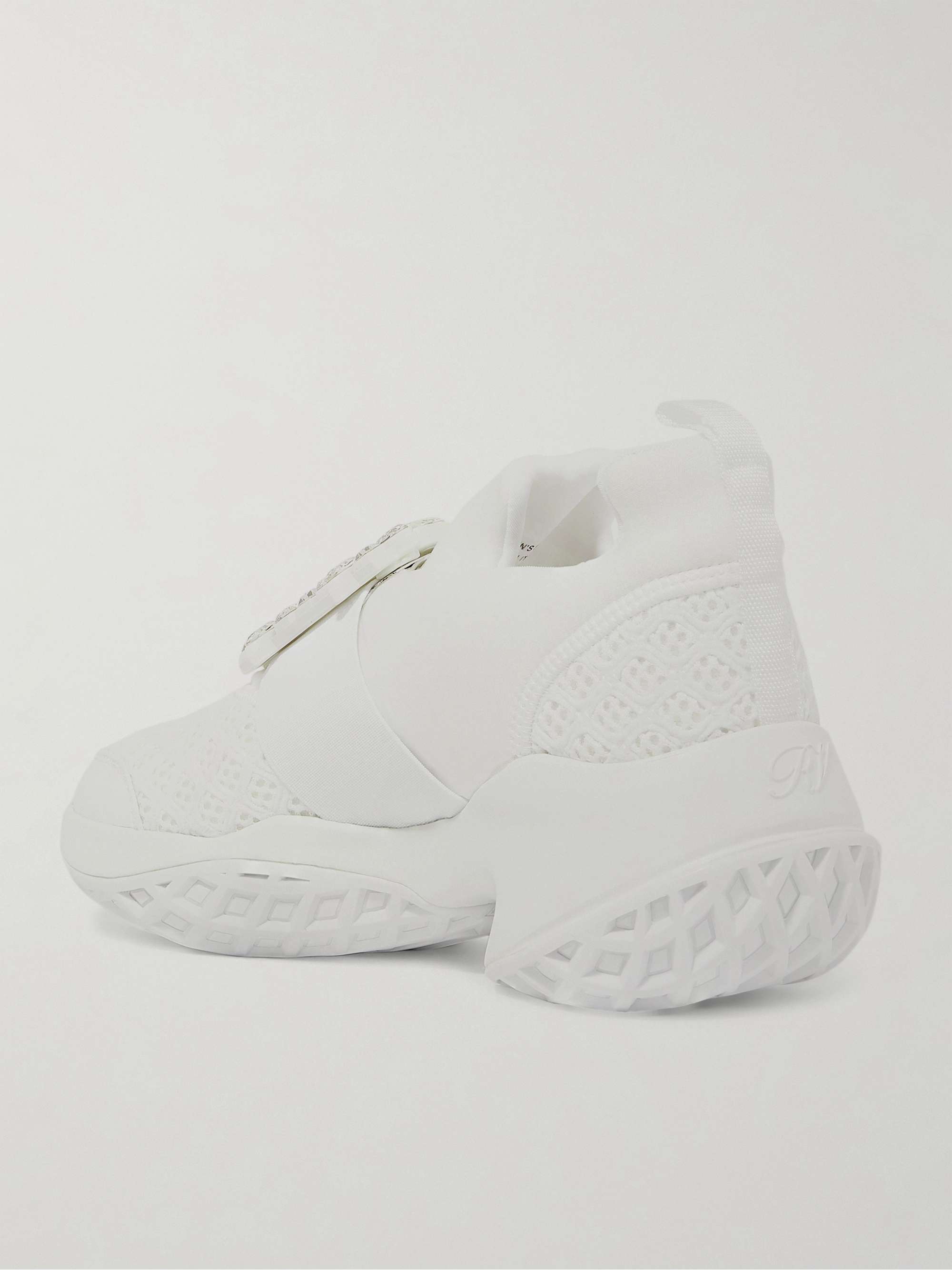 ROGER VIVIER Viv Run Slip-ons aus Mesh und Leder mit Kristallen