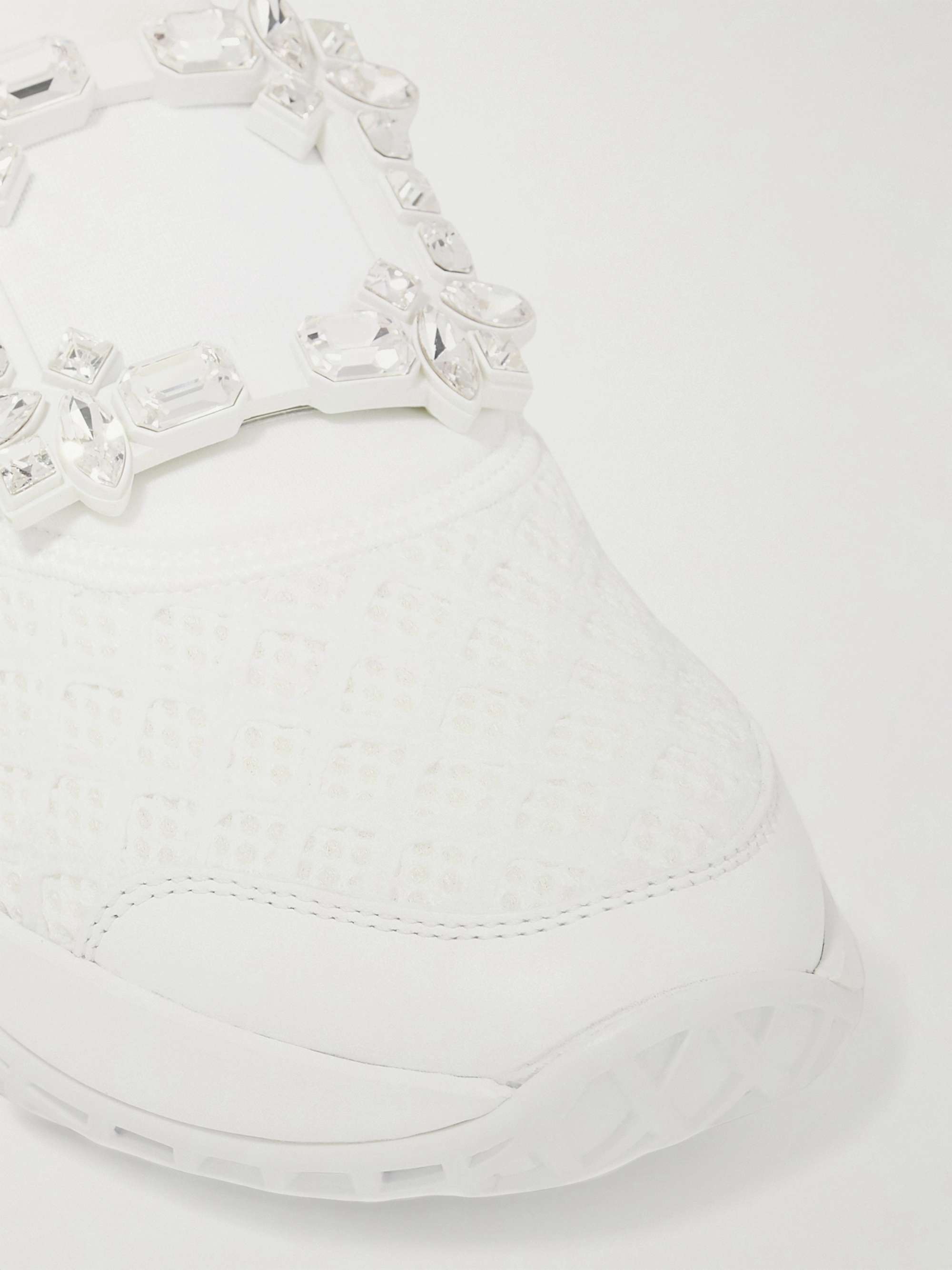 ROGER VIVIER Viv Run Slip-ons aus Mesh und Leder mit Kristallen