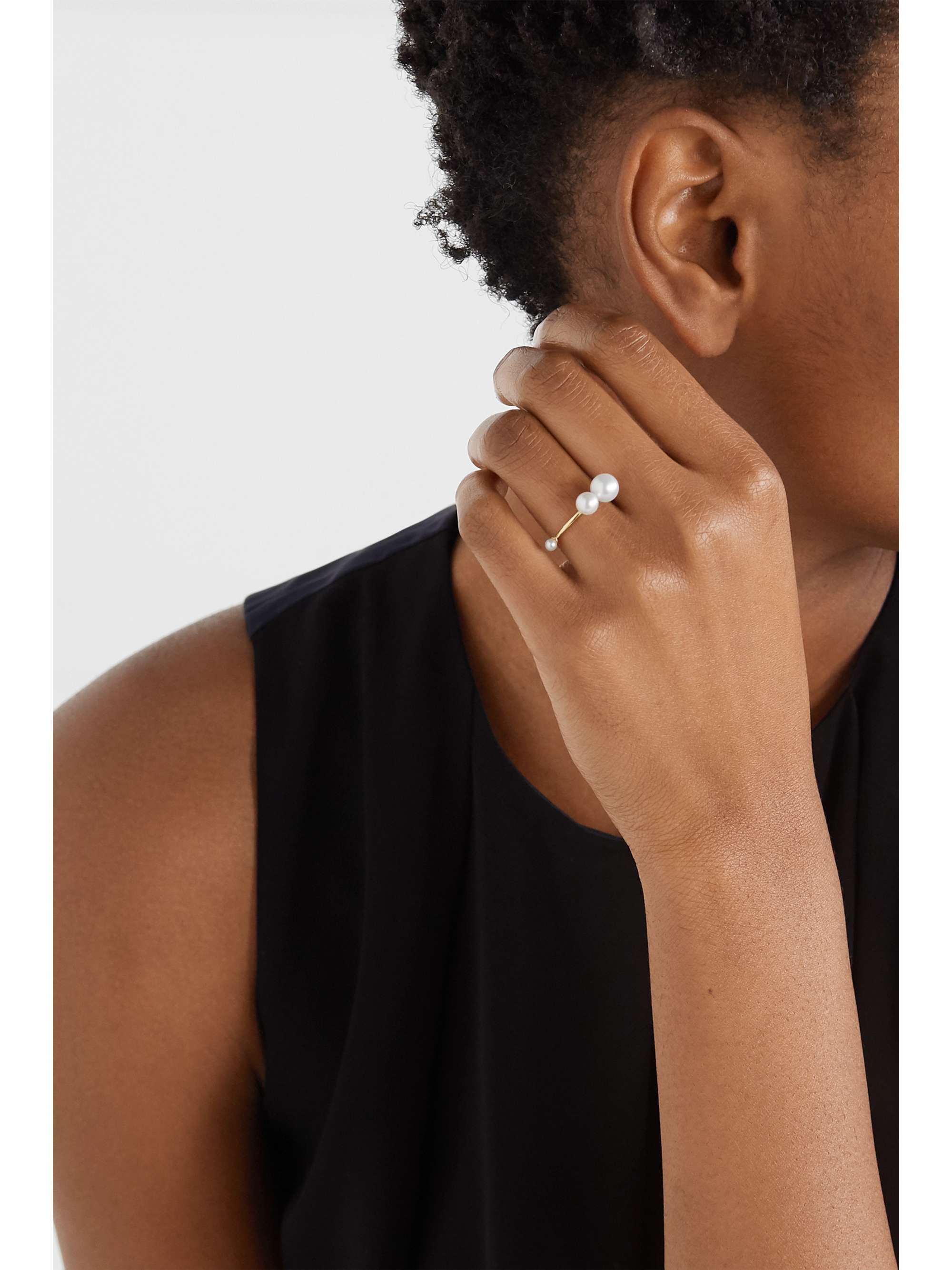 SARAH & SEBASTIAN Buoy 10-karat gold pearl ring