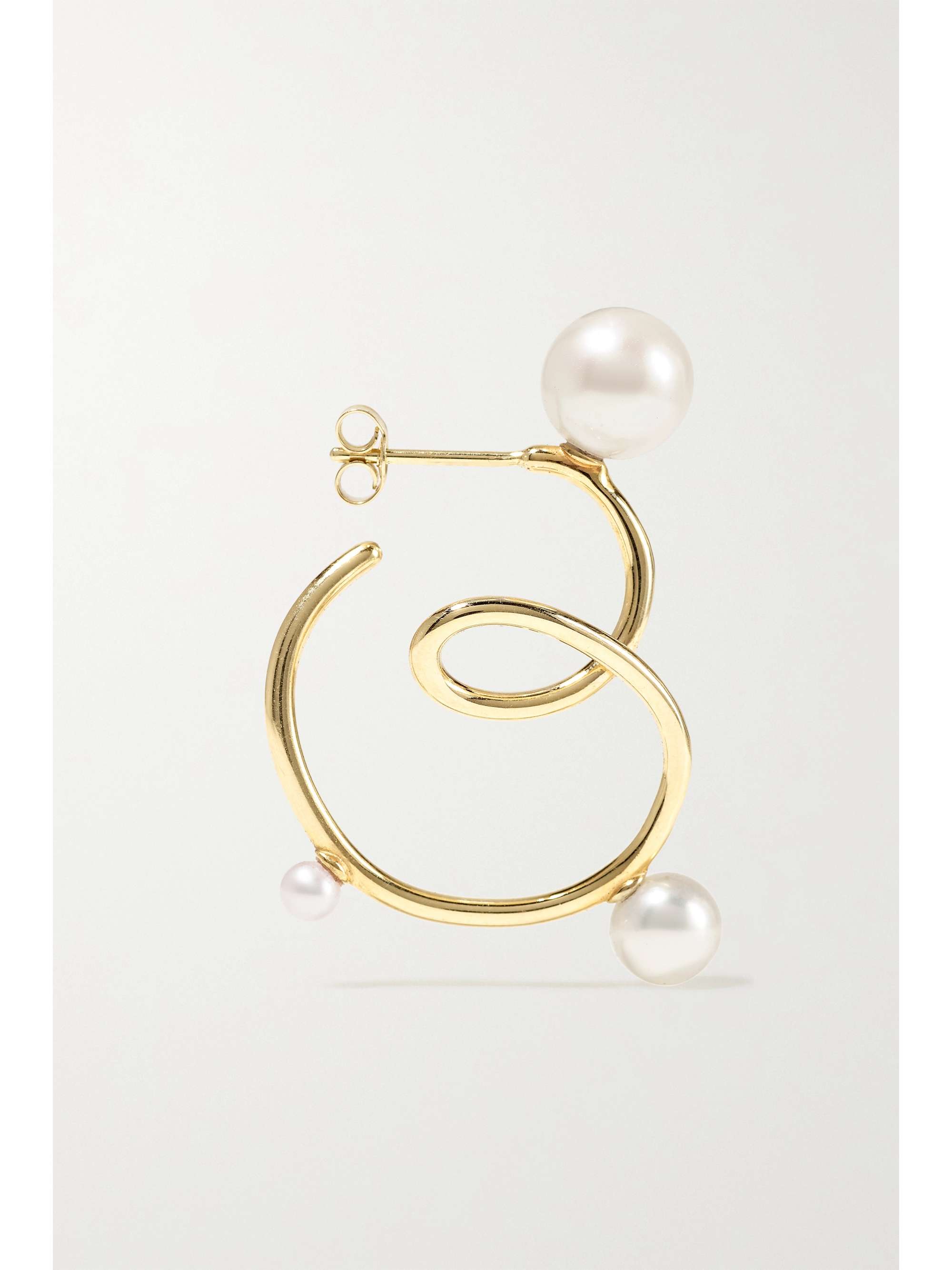 SARAH & SEBASTIAN Buoy 10-karat gold pearl earrings