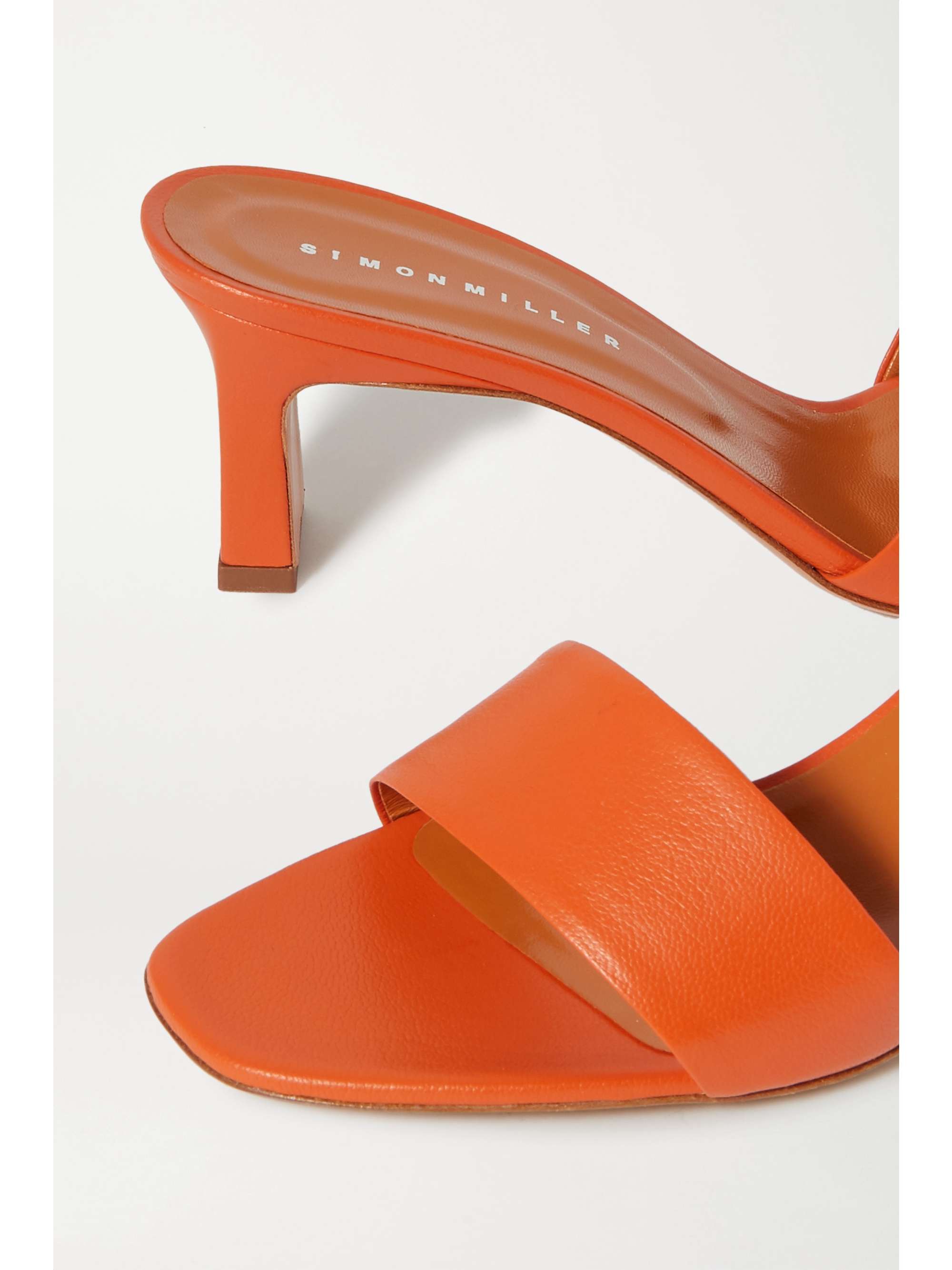 SIMON MILLER Solo textured-leather mules