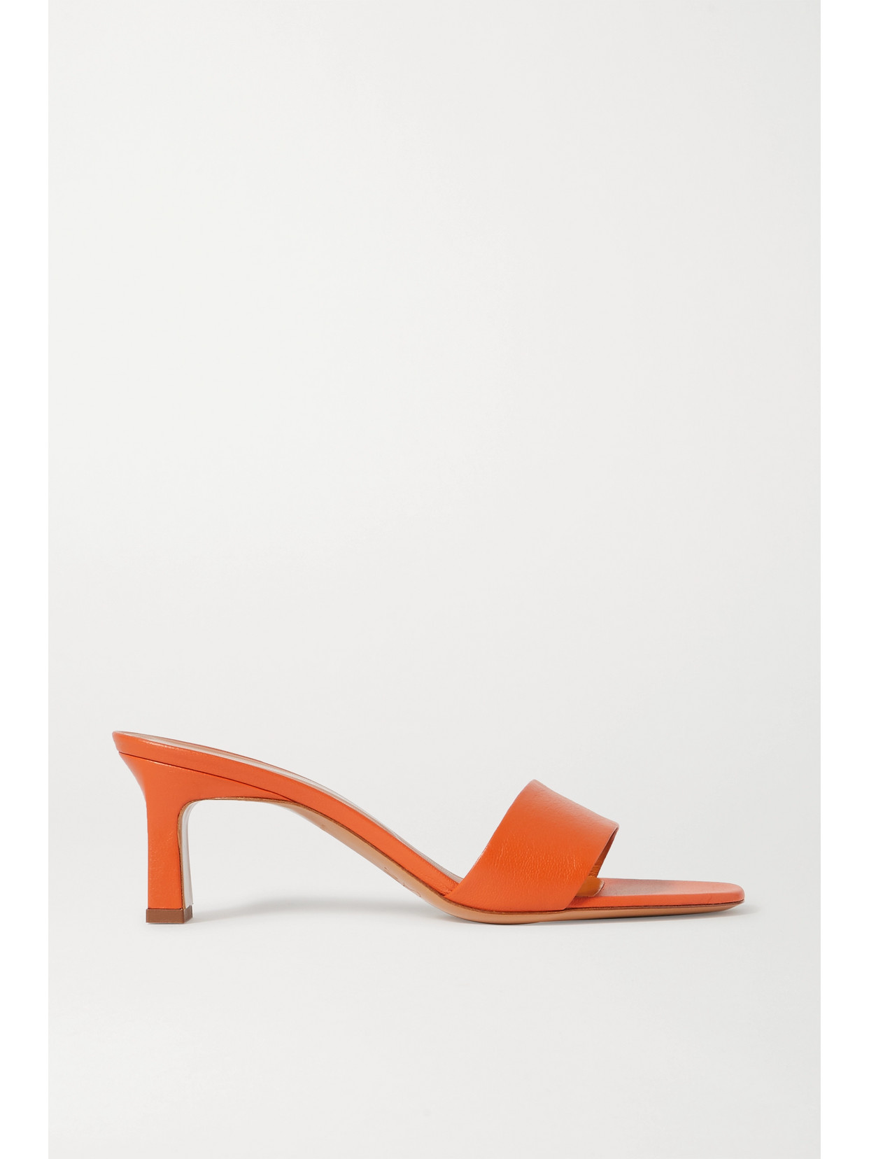 Simon Miller Solo Textured-leather Mules In Orange