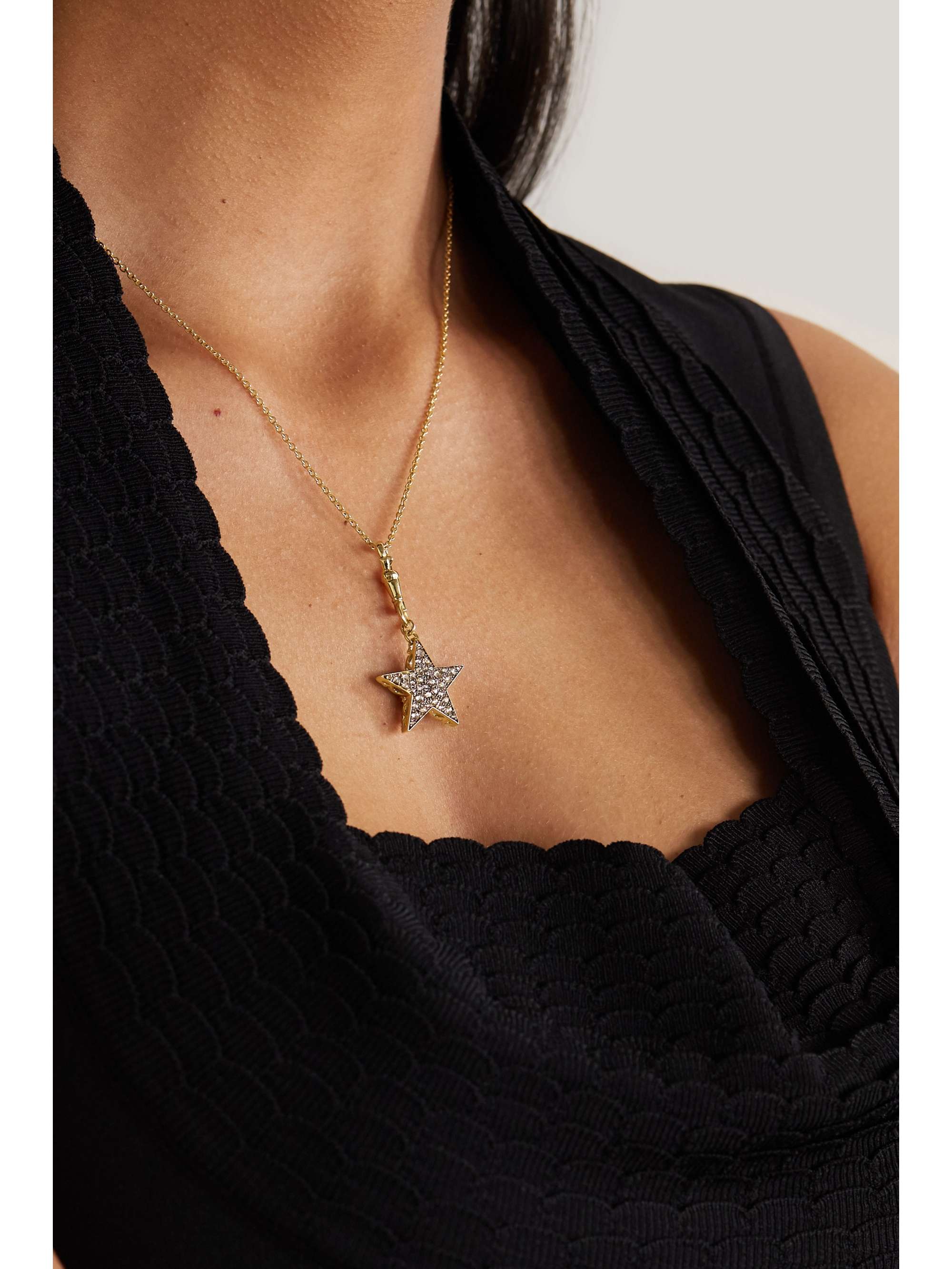 SELIM MOUZANNAR Istanbul Kette aus 18 Karat Gold mit Diamanten und Rhodolith