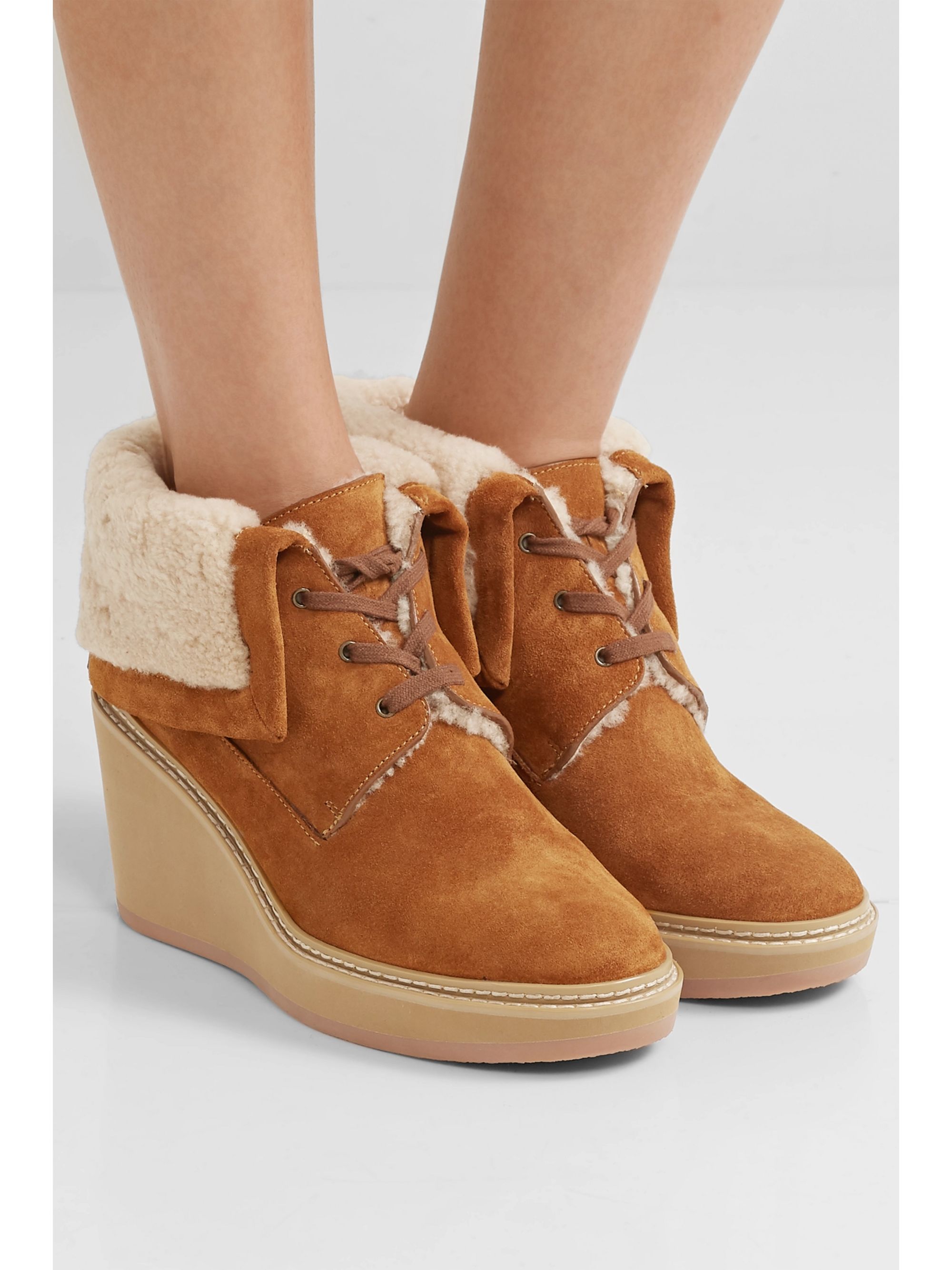 Suede wedge ankle boots Clearance