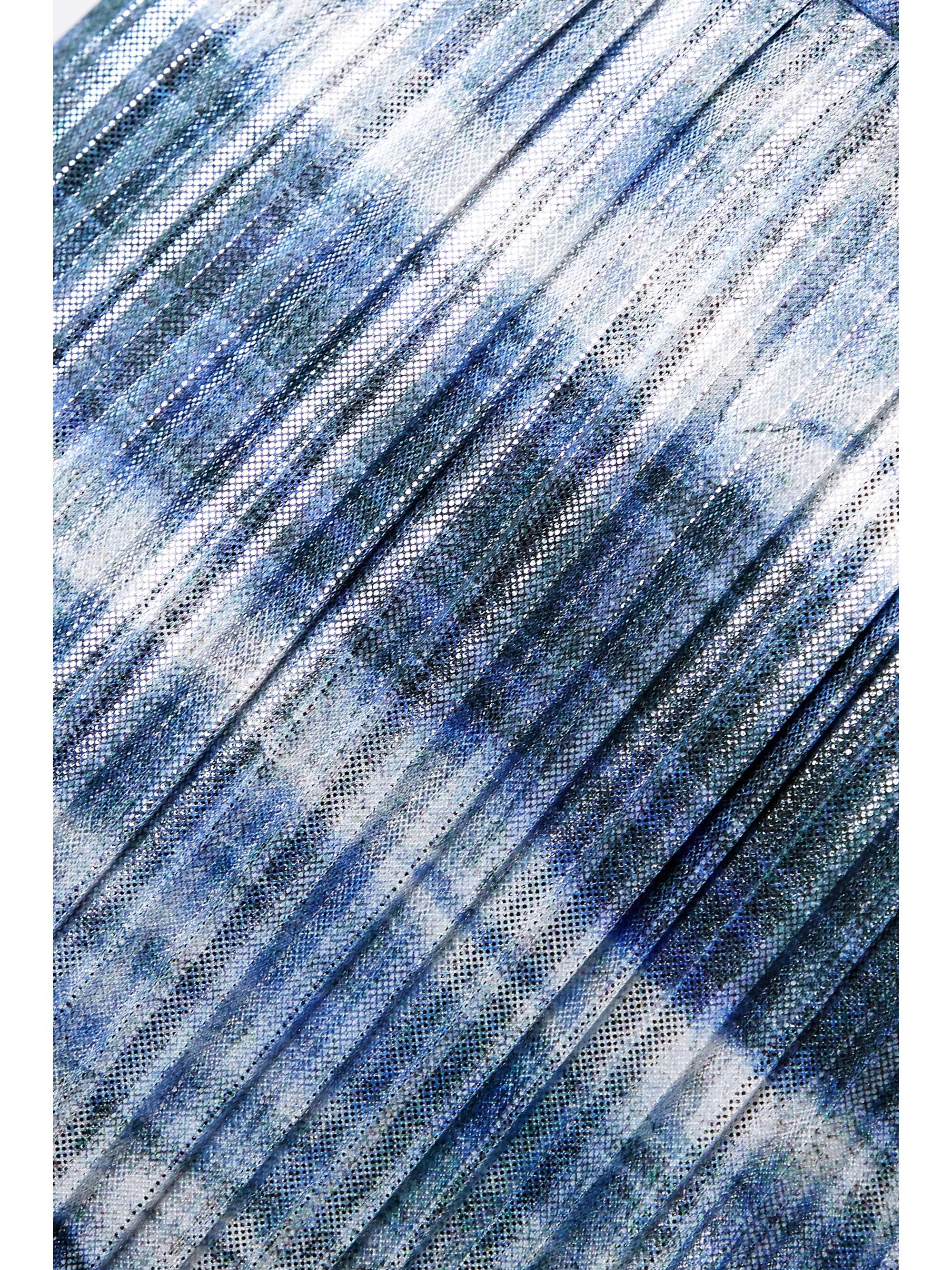 SEMSEM Tie-dyed plissé-lamé wide-leg pants