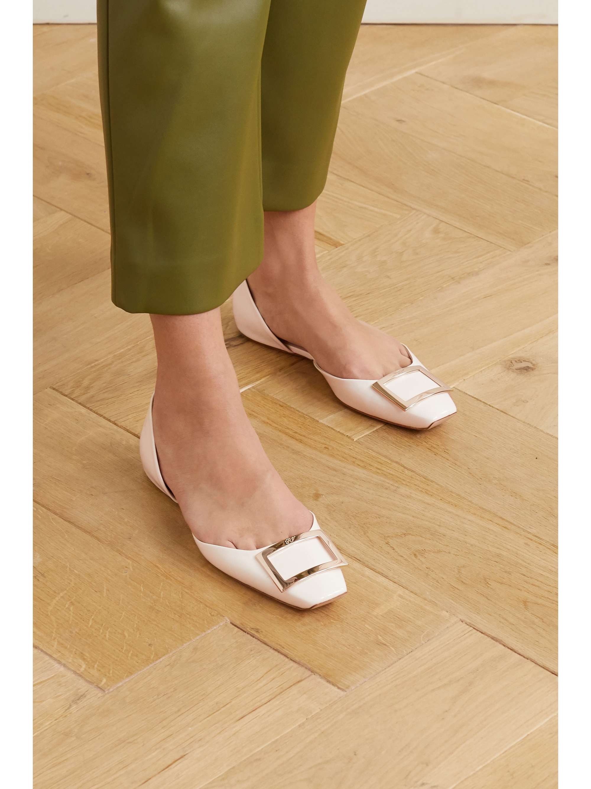 White Trompette leather ballet flats | ROGER VIVIER NET-A-PORTER