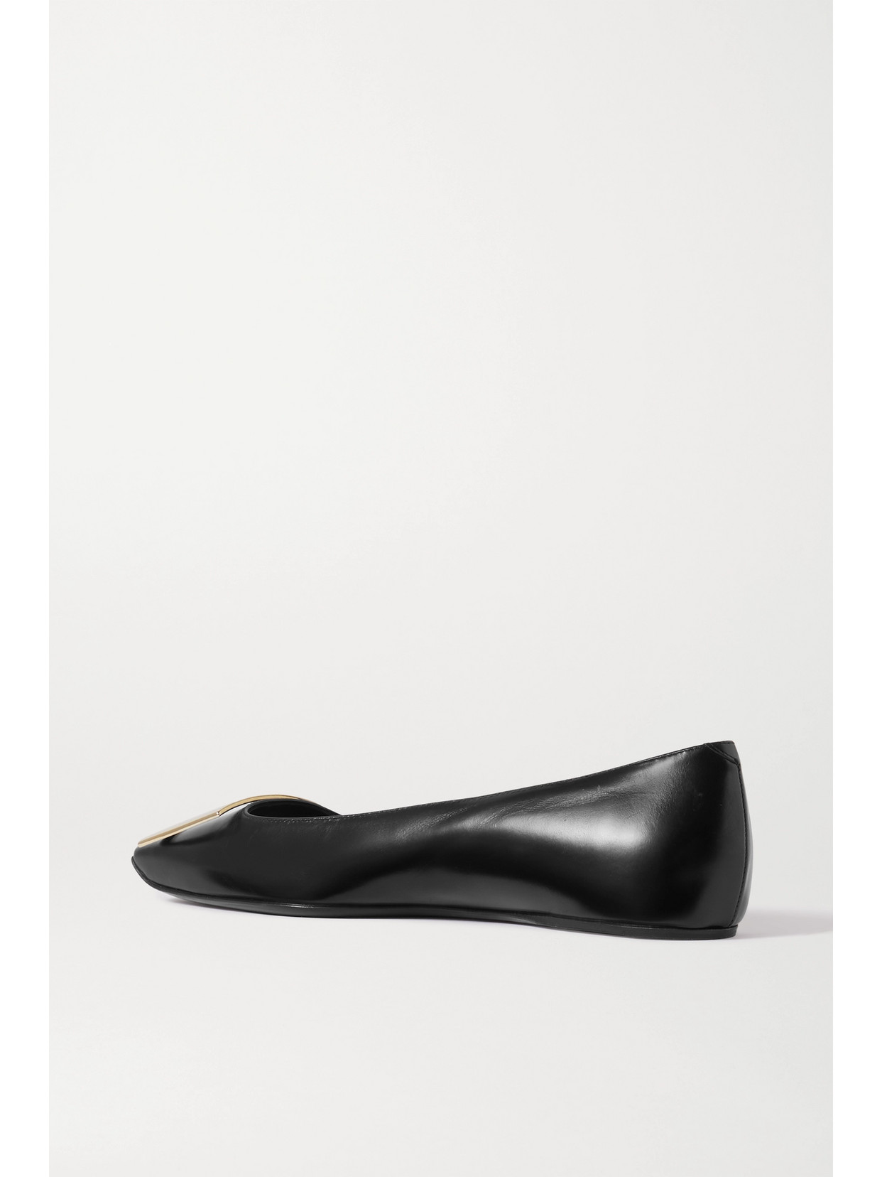 Roger Vivier Trompette Bellerine Glossed-leather Ballet Flats In Black