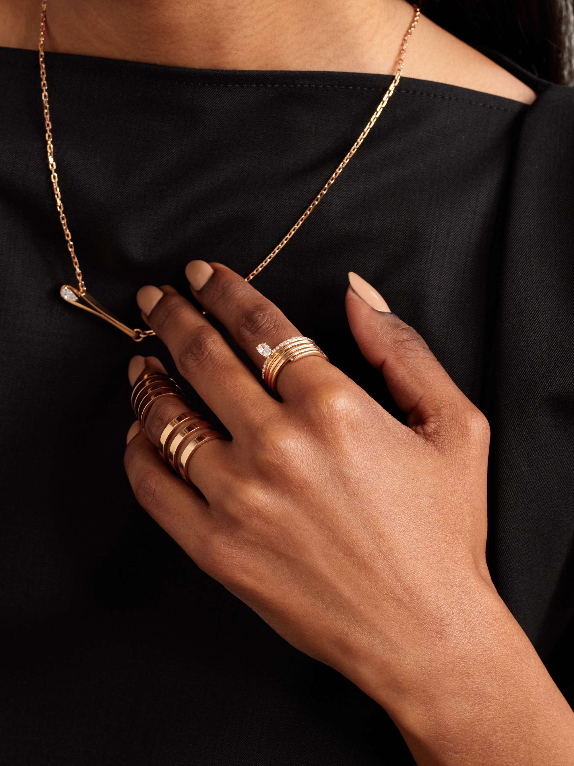 REPOSSI Blast 18-karat rose gold diamond ring
