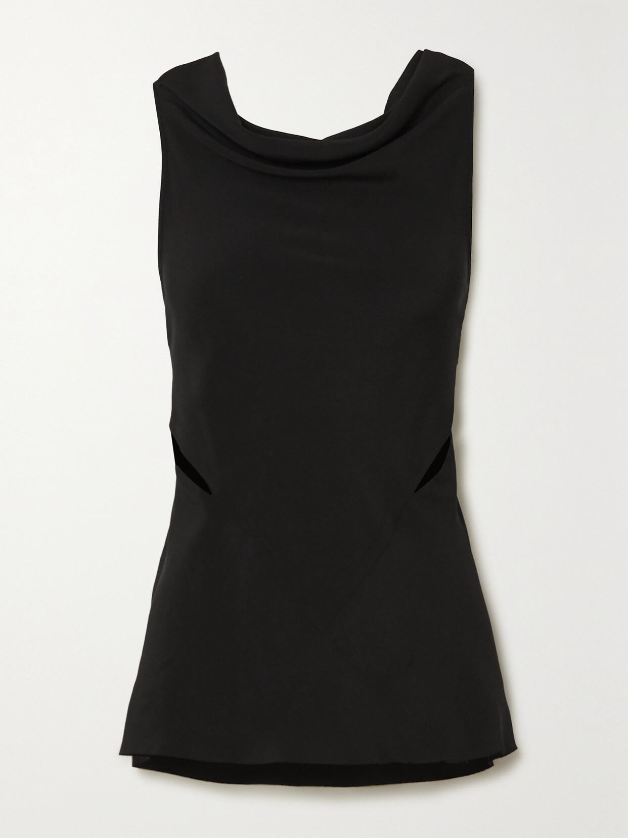 Rick Owens Skorpio Draped Open-back Crepe Tank - Black