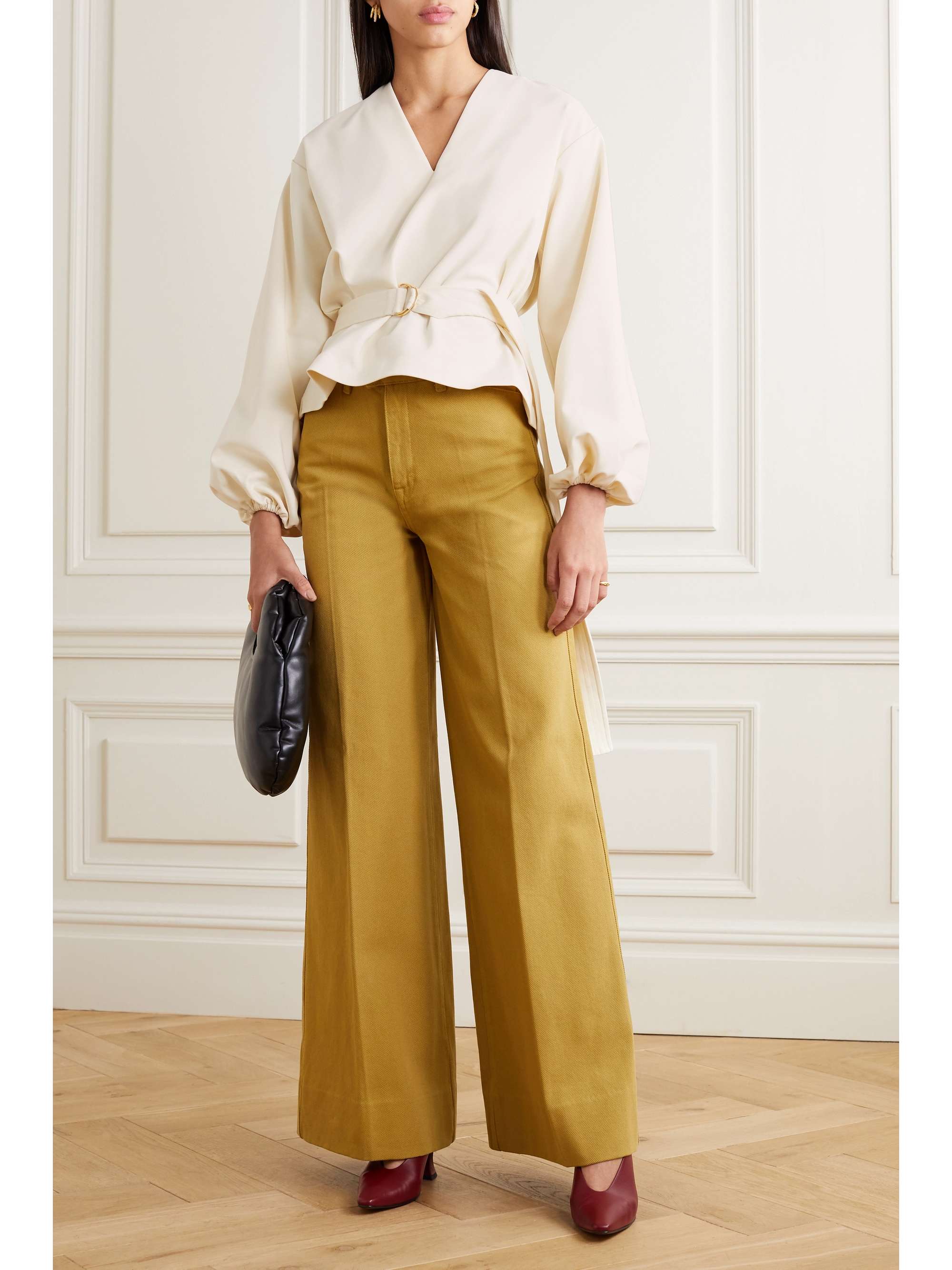 REMAIN BIRGER CHRISTENSEN Vivian belted stretch cotton-blend blouse