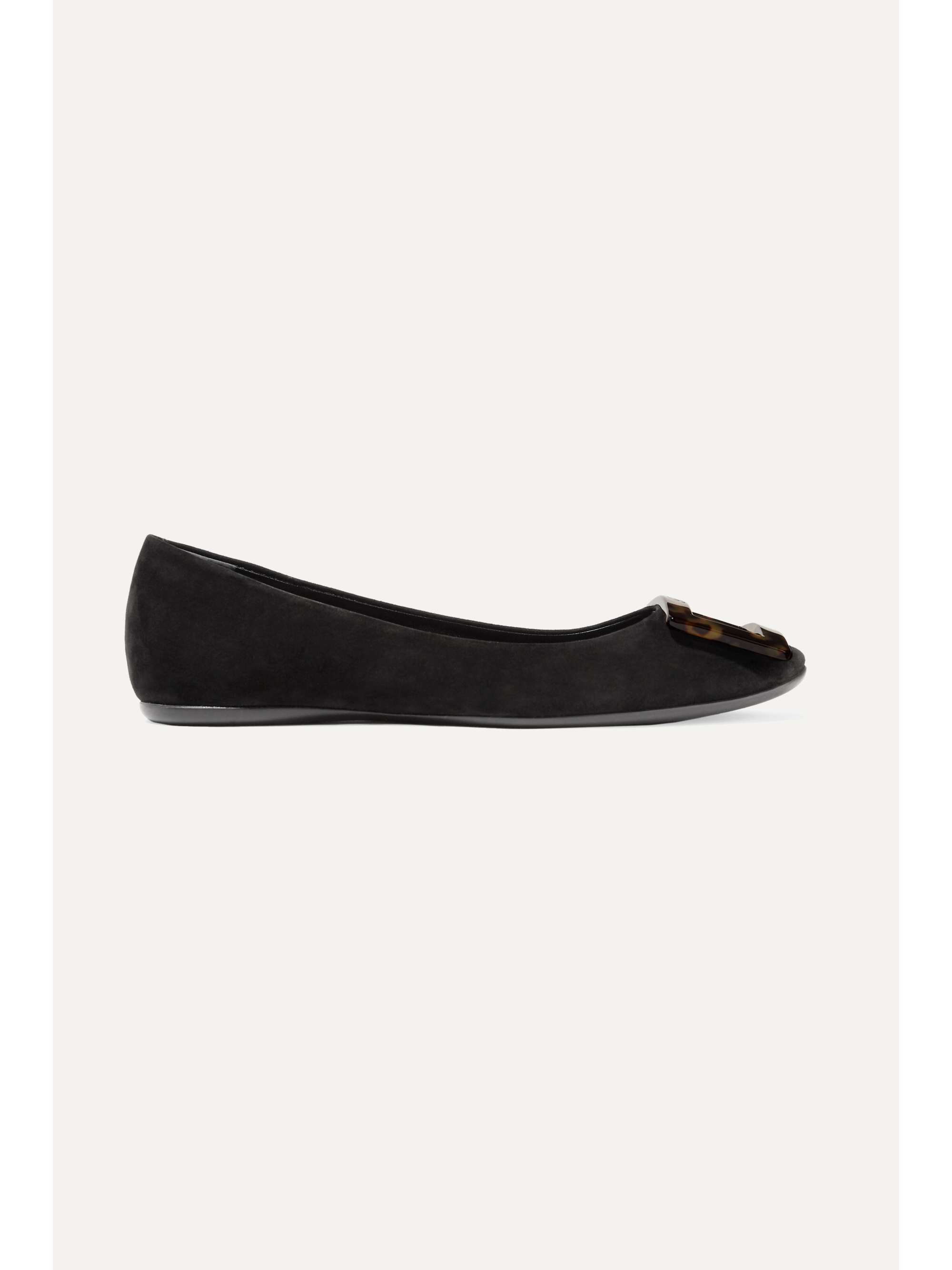 Black Gommette Embellished Suede Ballet Flats Roger Vivier Net A Porter