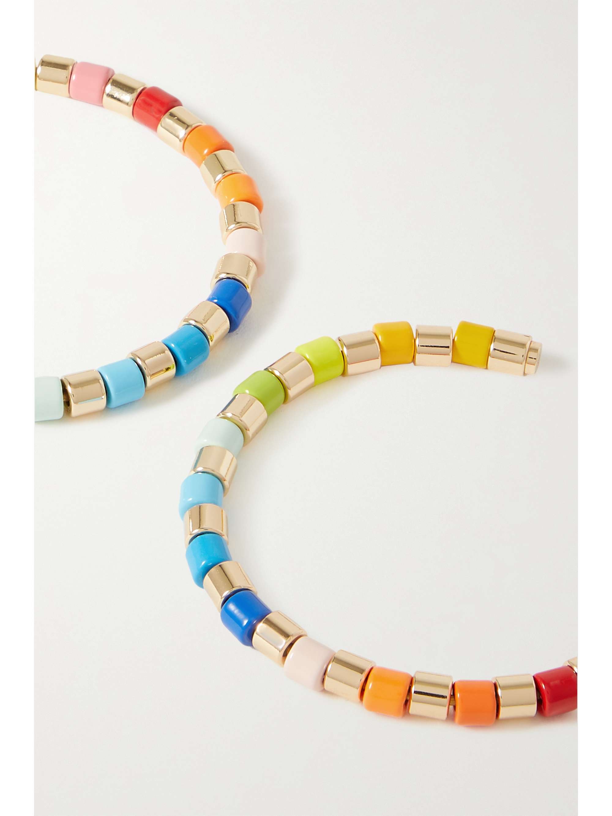 ROXANNE ASSOULIN U-Tube gold-tone and enamel hoop earrings
