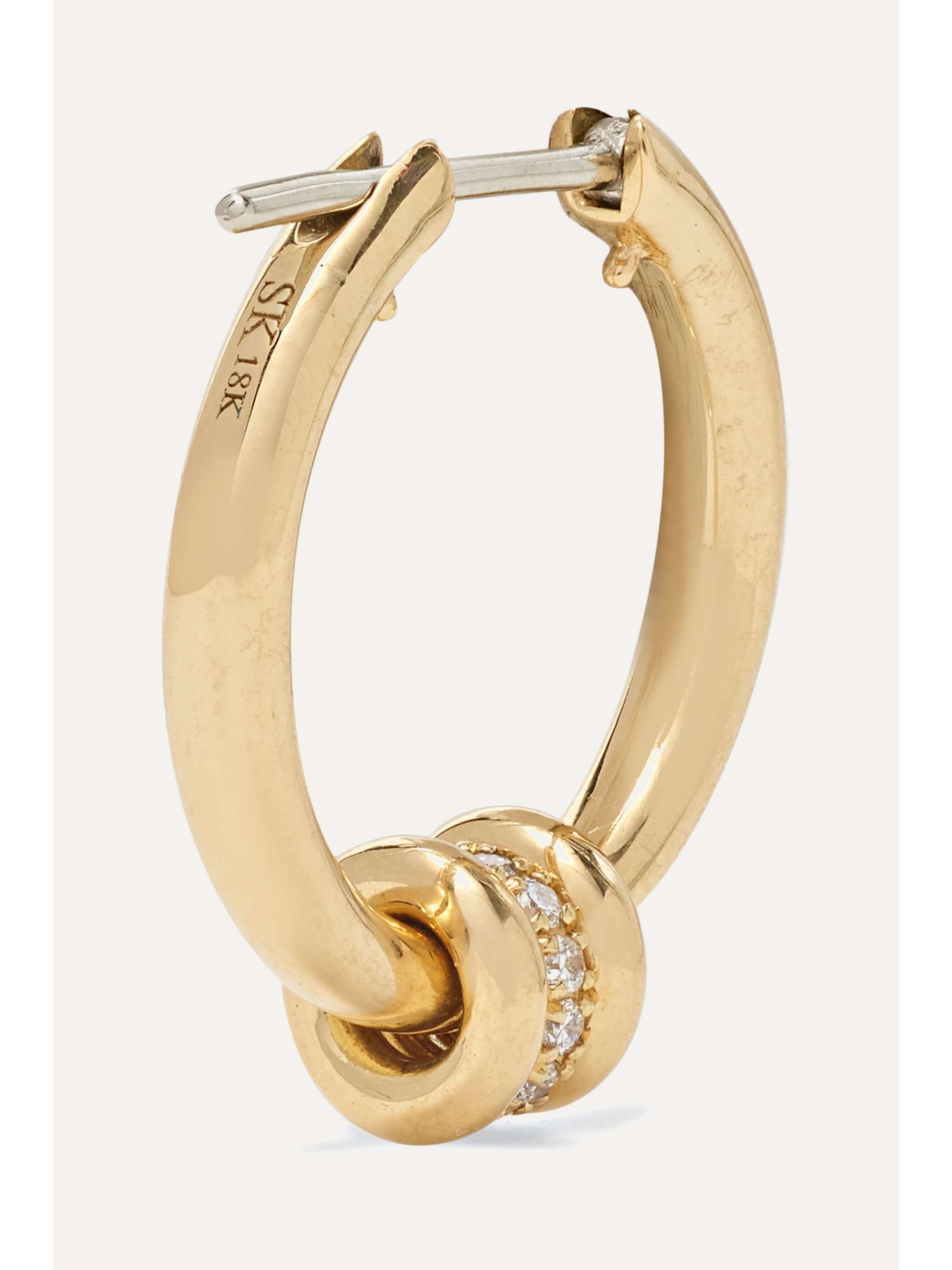 SPINELLI KILCOLLIN Ara 18-karat gold diamond hoop earrings