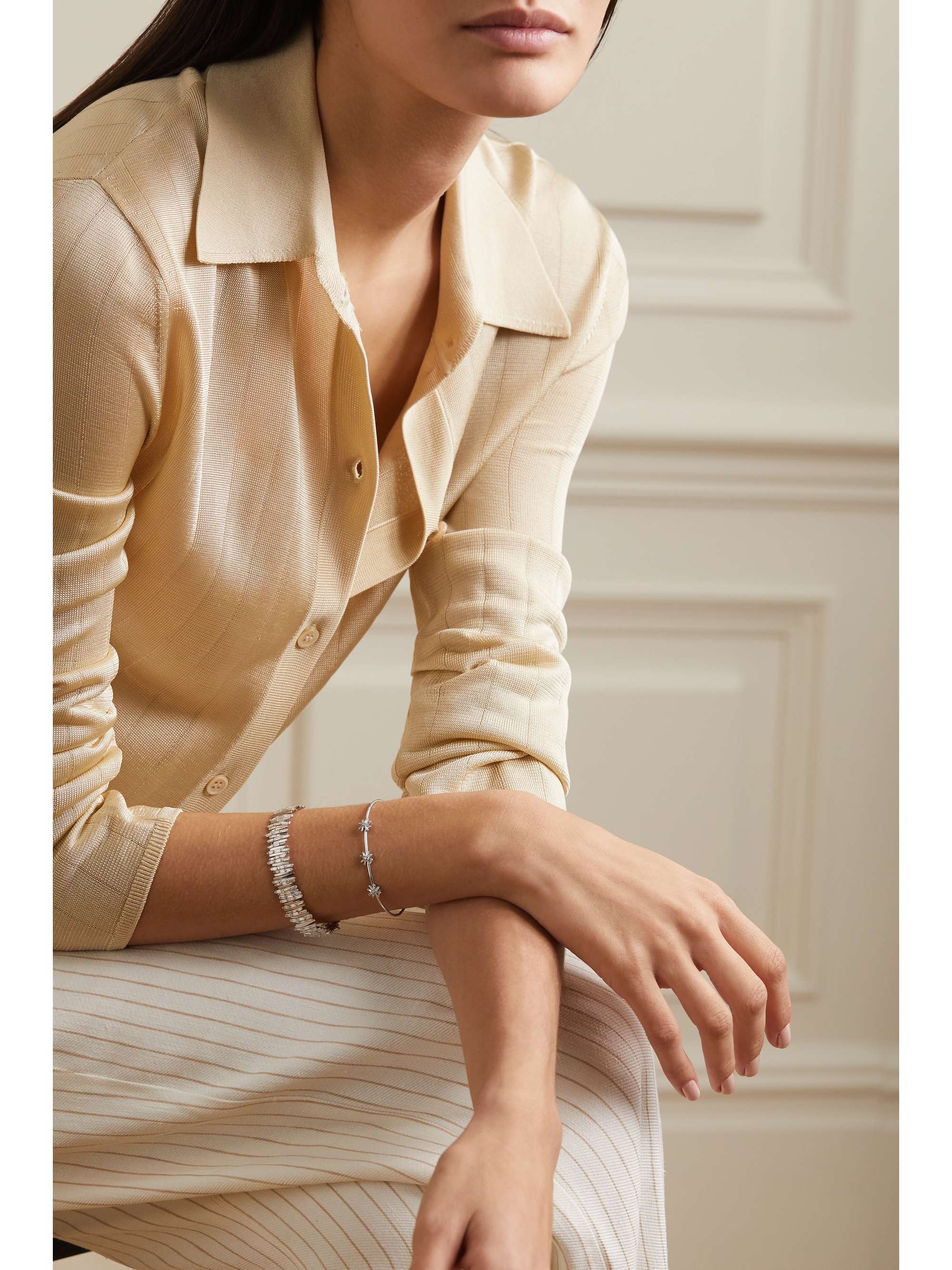 SUZANNE KALAN 18-karat white gold diamond cuff