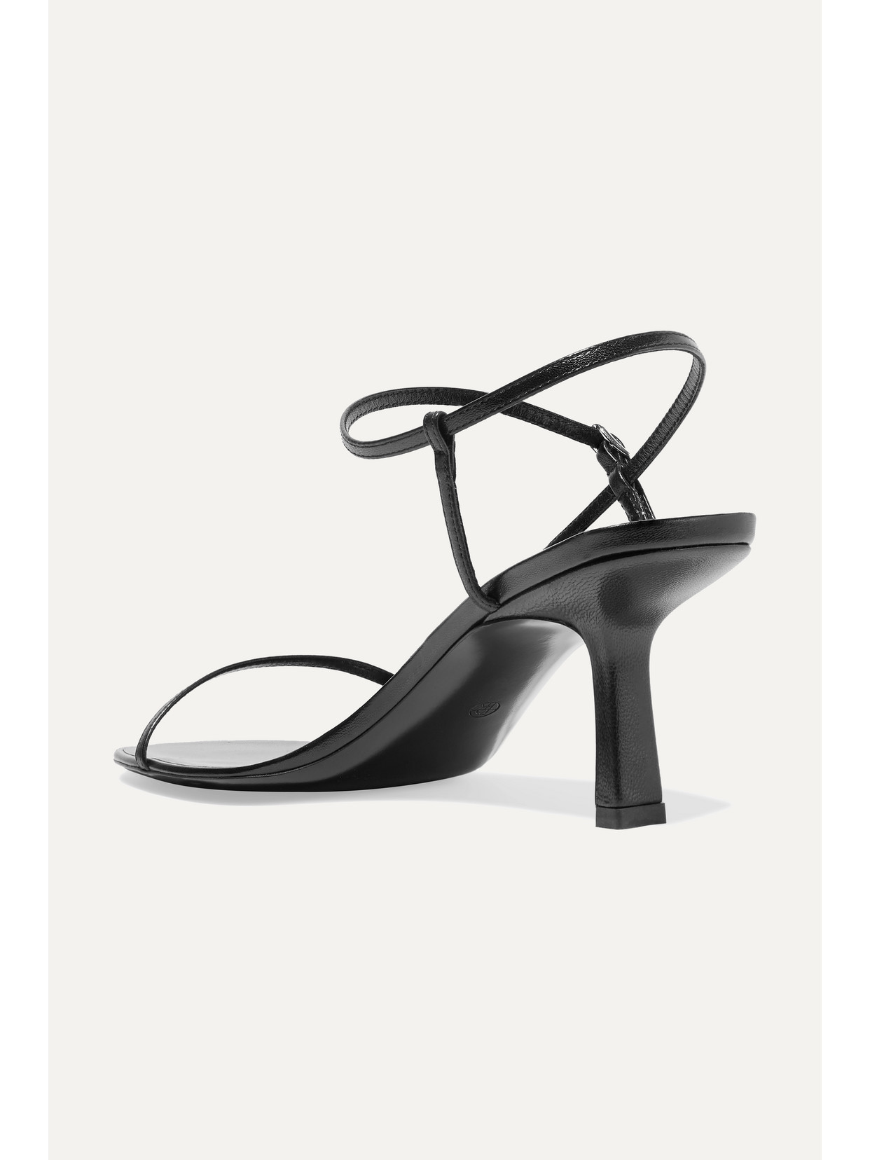 The Row Bare Black Leather Sandals In Black