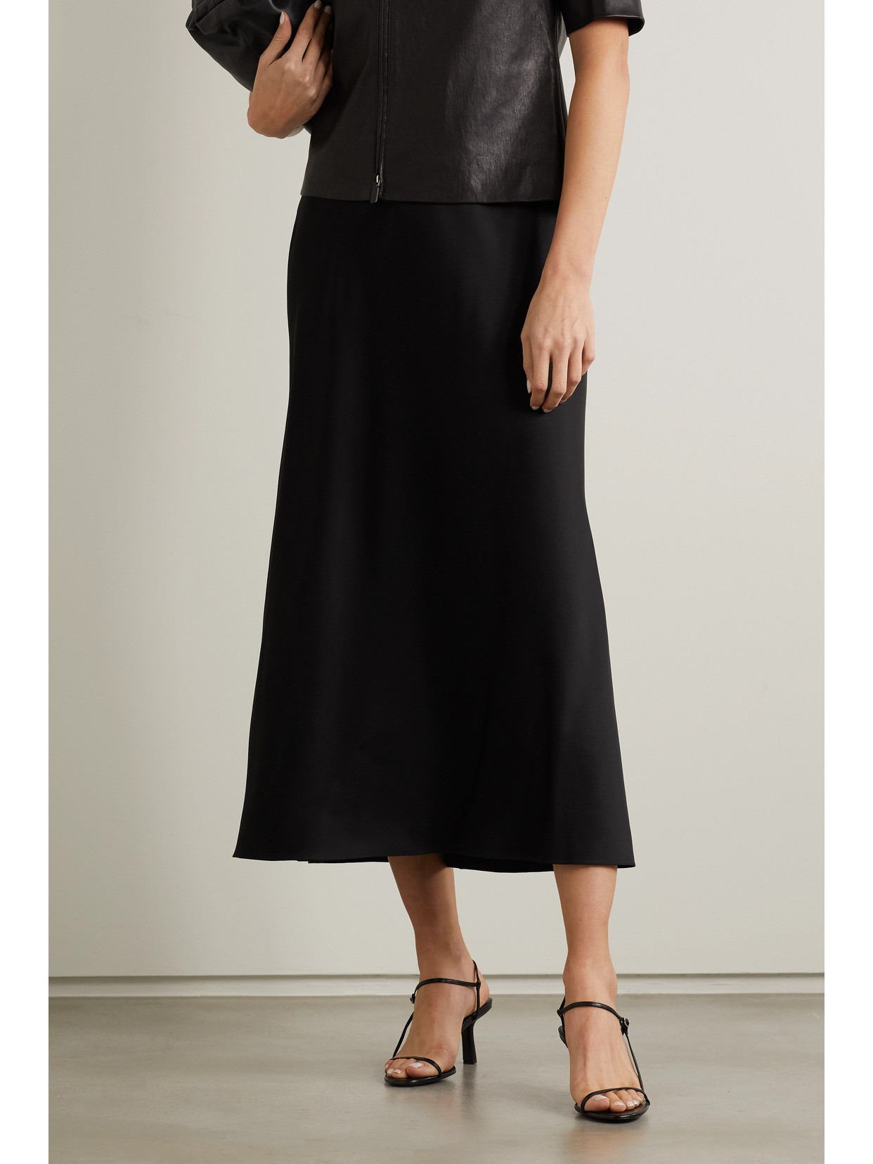 The Row Bare Black Leather Sandals In Black