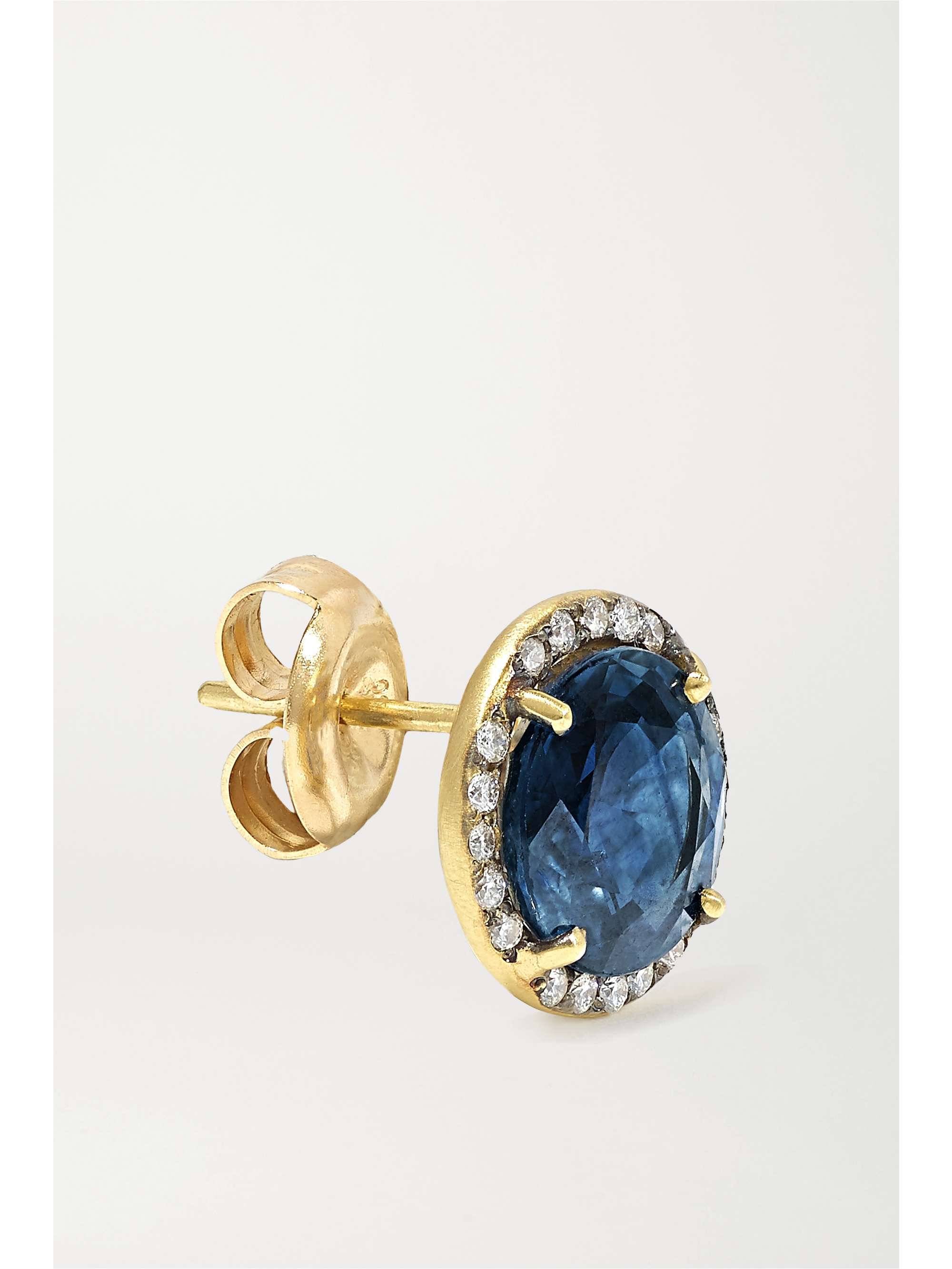SYLVA & CIE 18-karat gold, sapphire and diamond earrings