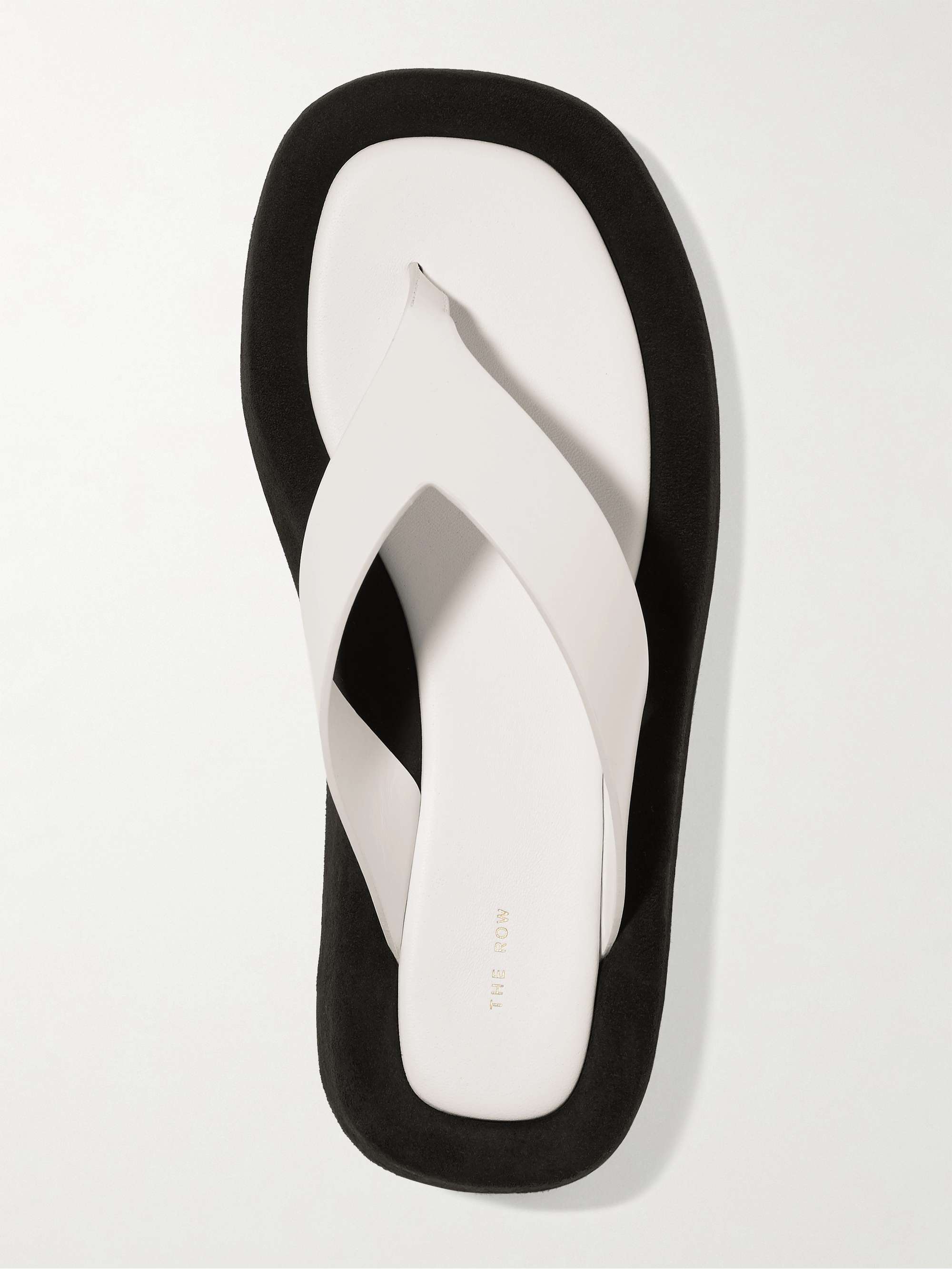 THE ROW Ginza two-tone leather and suede platform flip flops | NET-A-PORTER