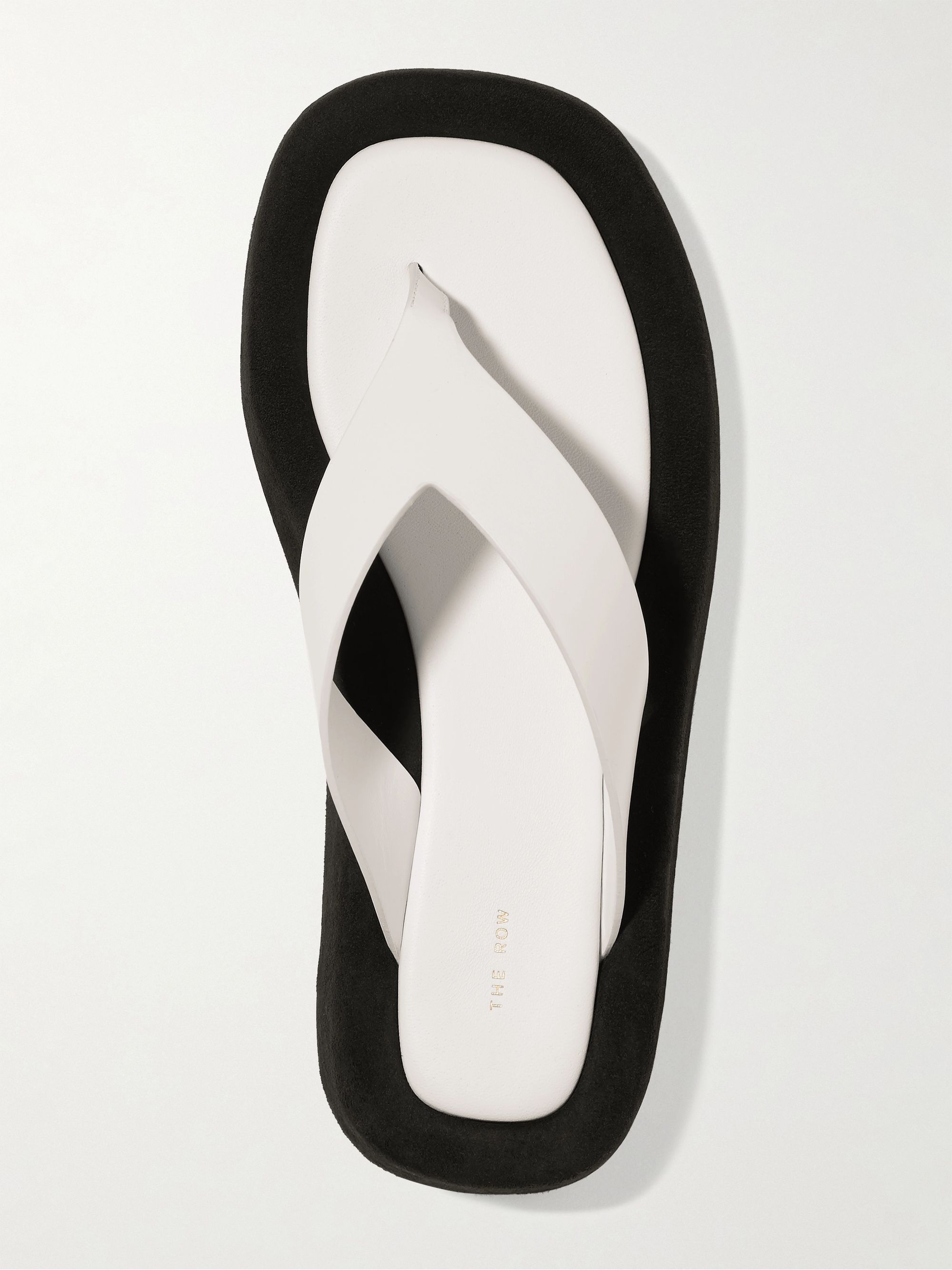 the row ginza leather platform slides