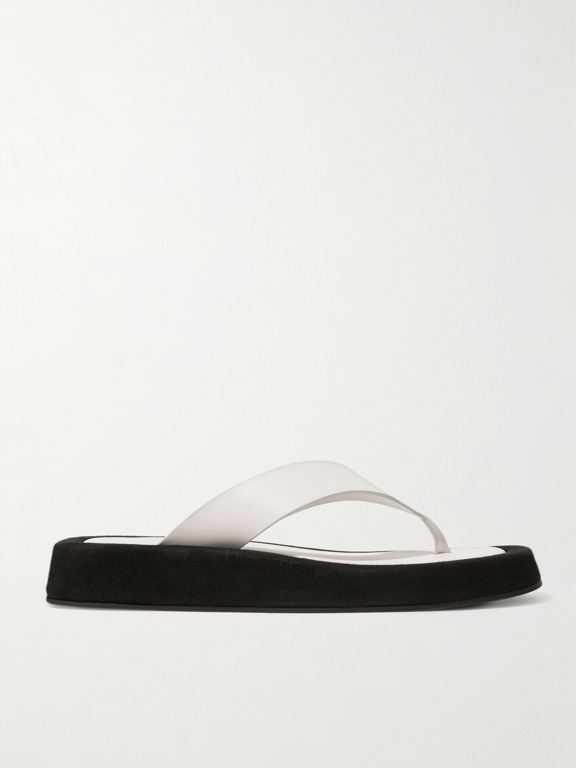 White Ginza Leather Platform Flip Flops The Row Net A Porter