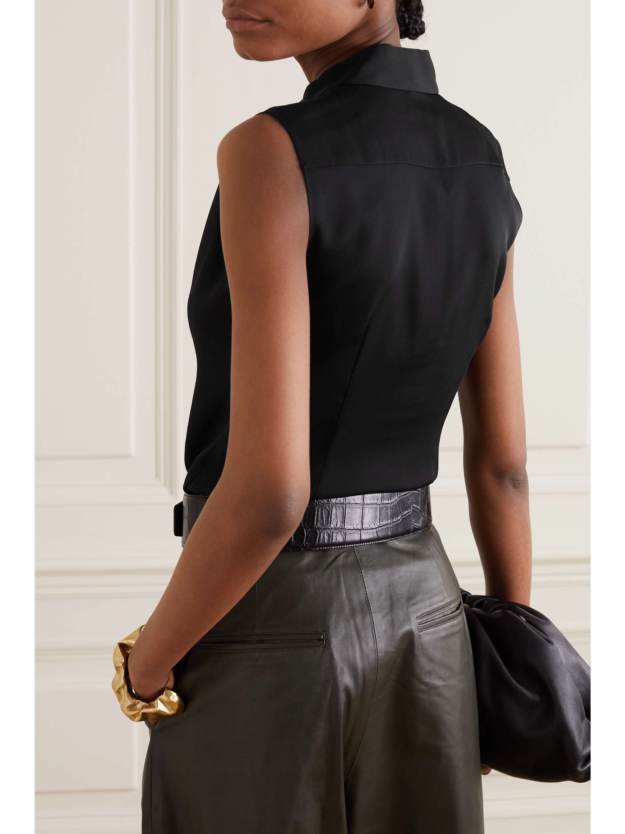 Black Classic stretch-silk shirt 