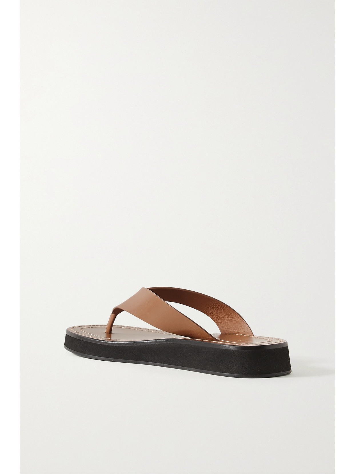 Ginza Leather Platform Flip Flops