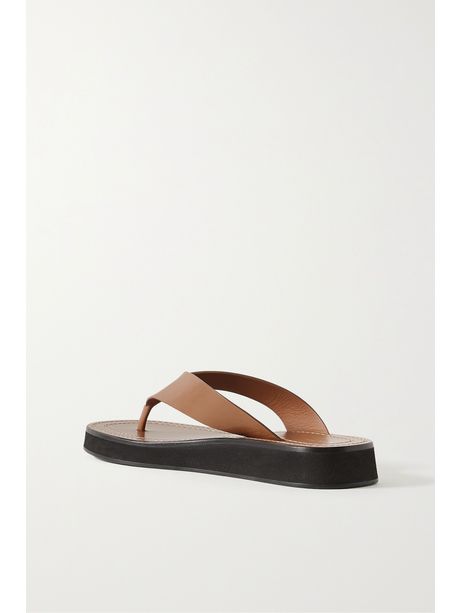 the row ginza leather platform slides