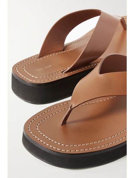 the row ginza leather platform slides